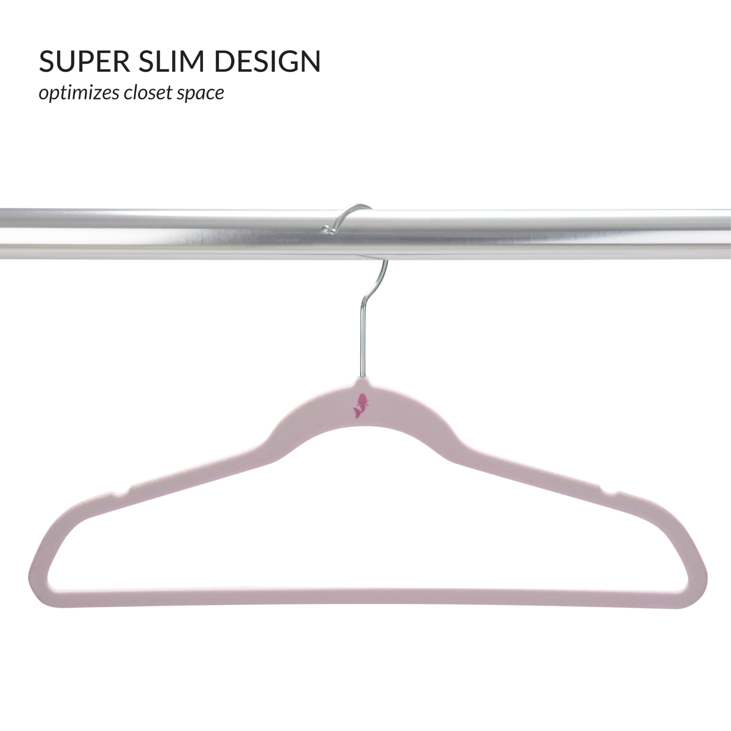 Simplify 25 Pack Kids Velvet Hangers - Slim Non-Slip Space Saving Closet Organizers for Children's Shirts, Pants & Dresses | Nursery & Closet Storage Solution (Blush) - Perfect for Kids' Room Organization & Baby Wardrobe Storage