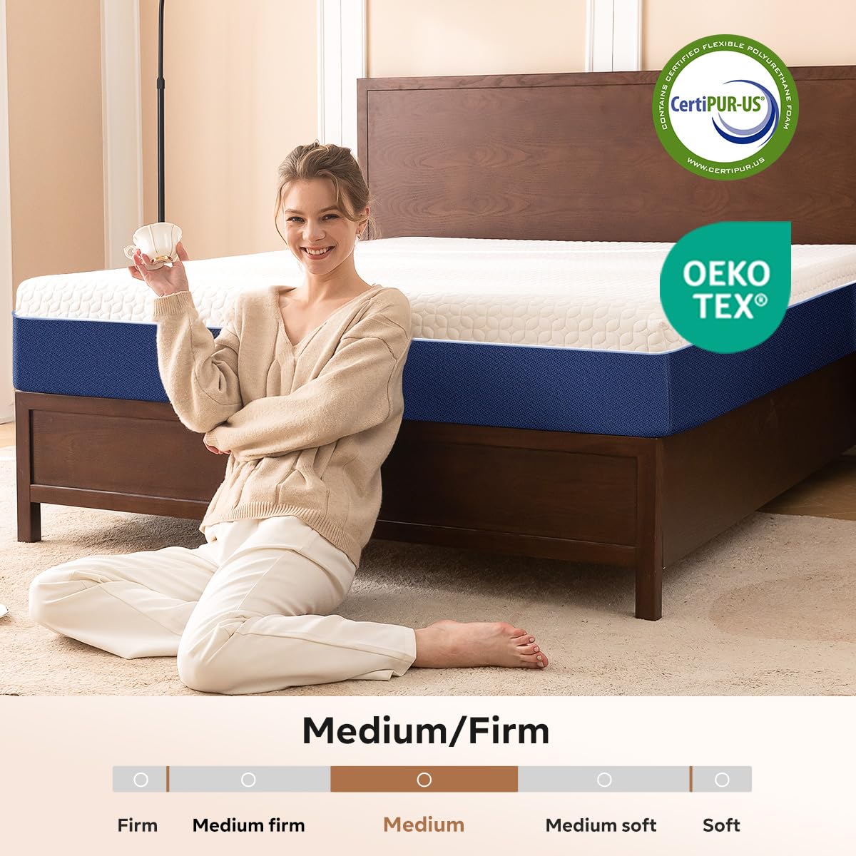 10 Inch Queen Memory Foam Mattress in a Box - Gel-Infused Cooling Technology, Breathable Cover, Made in USA - 60