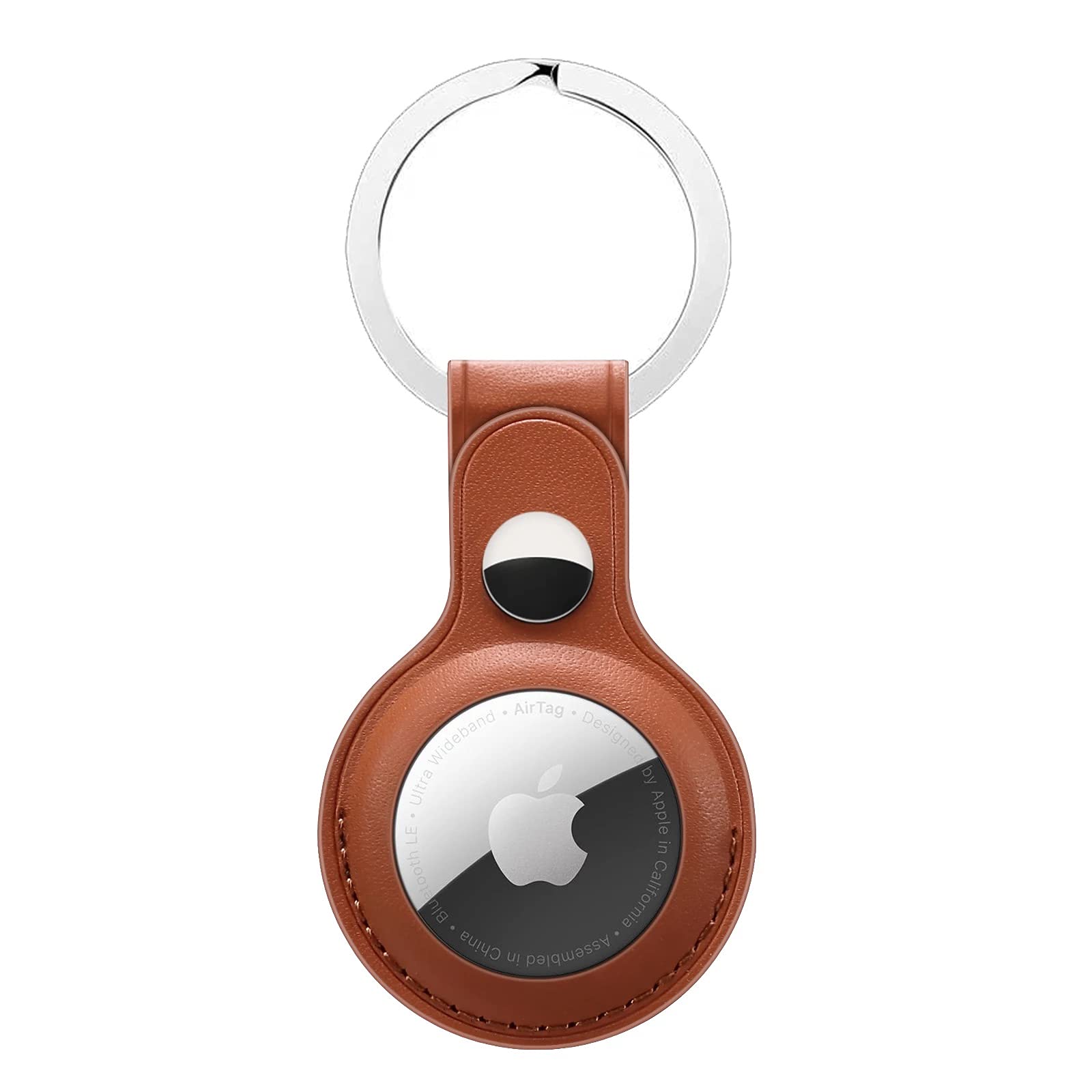 Premium Leather Keychain Case for Apple AirTag - Durable Key Ring Holder with Secure Fit - Perfect for Keys, Bags & Travel Accessories