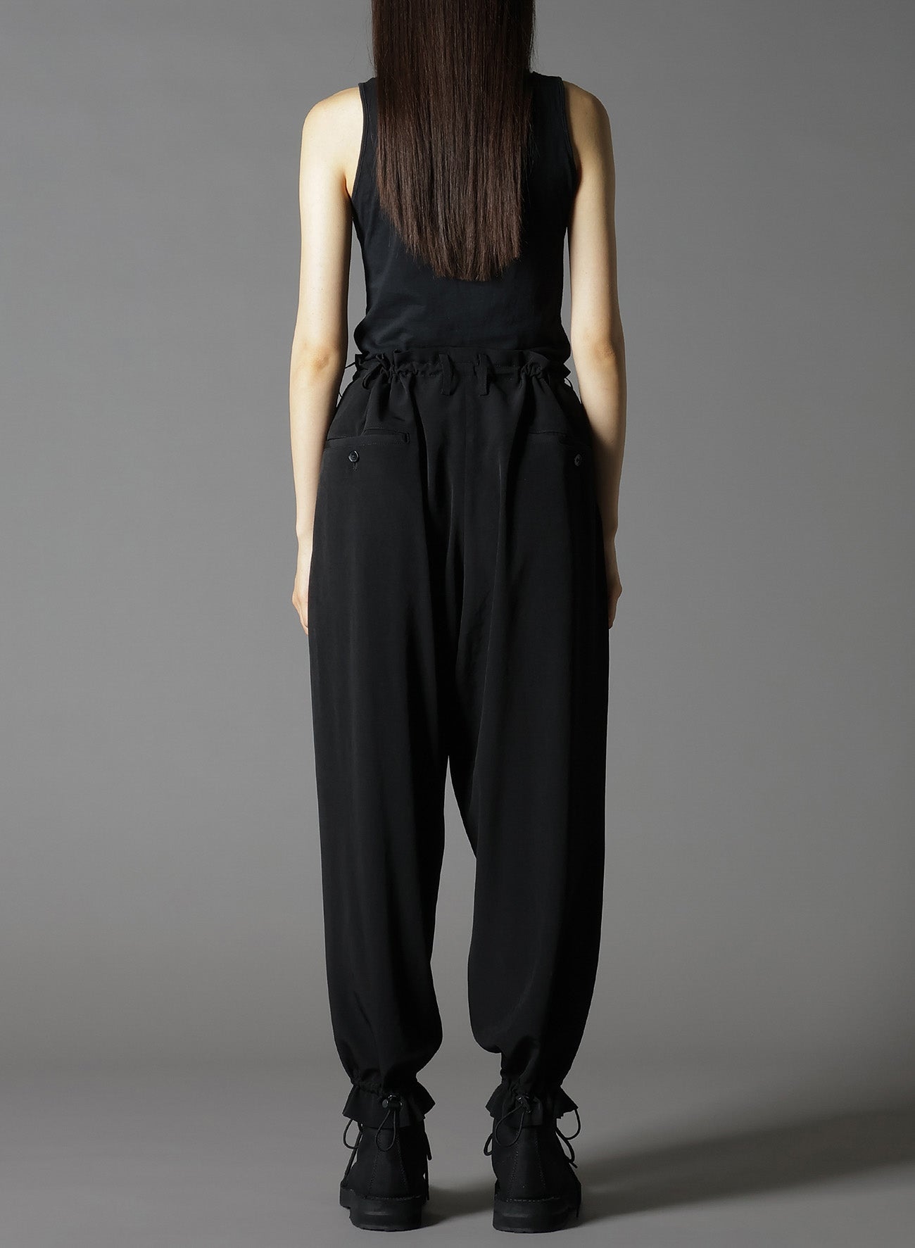 CREPE DE CHINE 2 TUCK HEM DRAWCORD PT - Elegant Flowy Women's Blouse with Adjustable Drawstring for Casual & Office Wear
