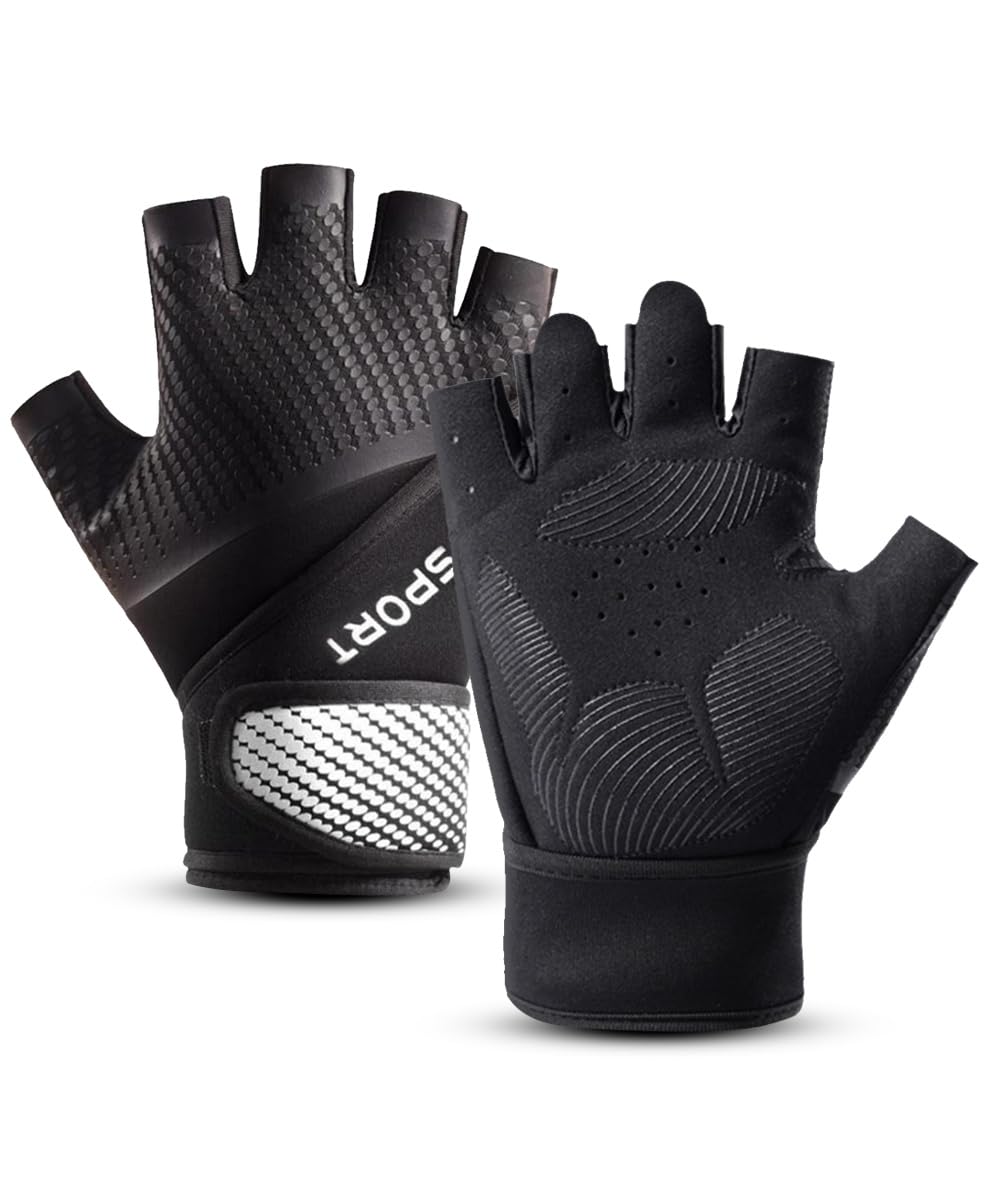 DOMAVER Breathable Cycling Gloves for Men & Women - Professional Workout Gloves for Training, Fitness, Pull Ups, Rowing & Climbing - Ideal for Gym, Outdoor Sports & Cycling Adventures