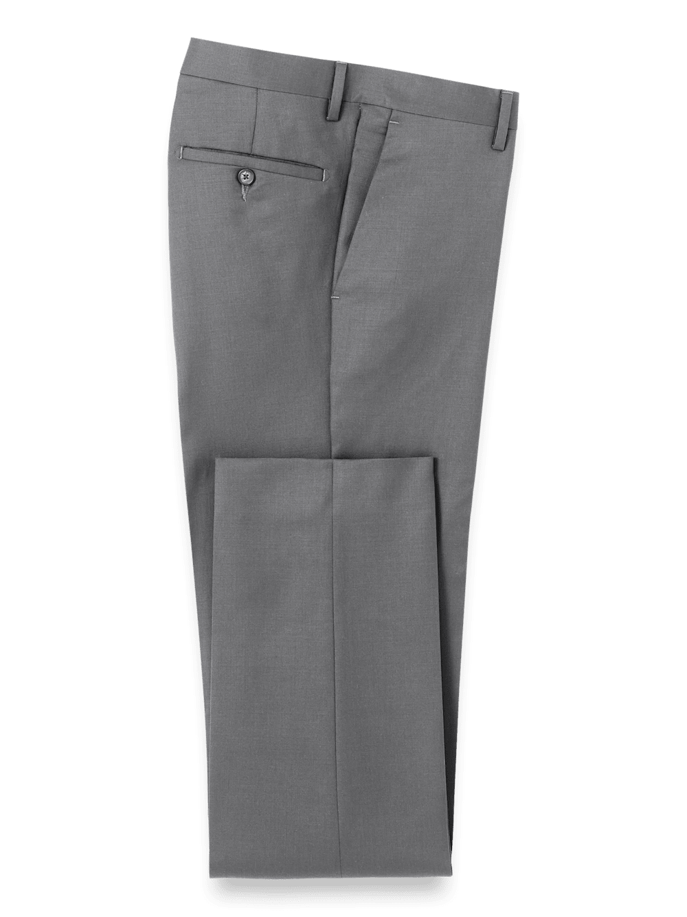 Premium Wool Gabardine Dress Pants for Men - Medium Grey | Comfortable Office & Business Casual Trousers for Work & Formal Occasions