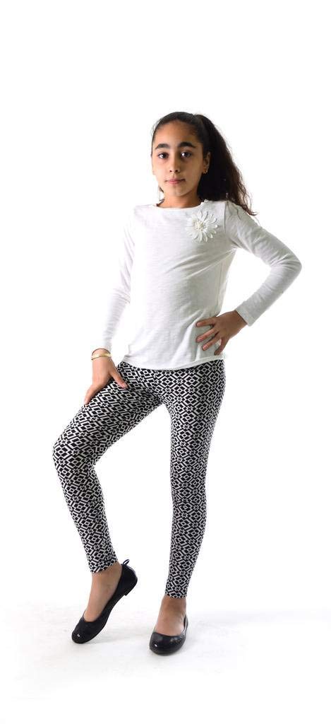 Dinamit Girls Printed Leggings - Stretchy Comfortable Jeggings for Teens & Kids - Perfect for School, Playdates & Casual Wear