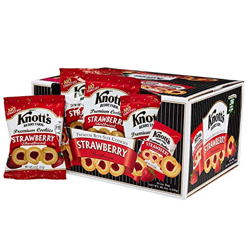 Knott's Berry Farm Strawberry Shortbread Cookies - 36 Pack (2 Oz Bags) - Delicious Gift & Party Treats - Perfect for Holidays, Office Snacks & Family Gatherings
