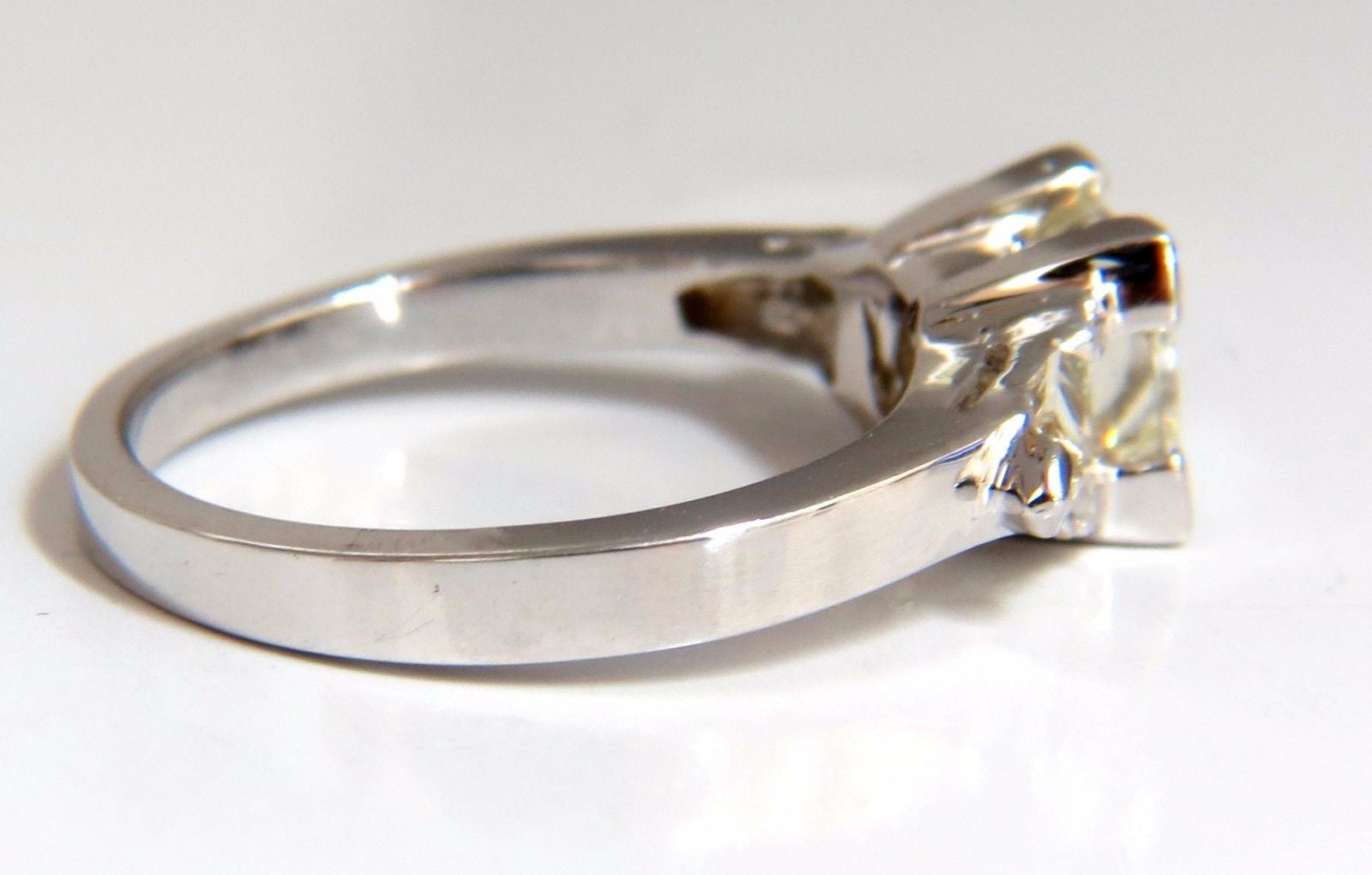 1.63ct Natural Princess Cut Diamond Ring in 14K Gold with Trilliants - Elegant Engagement & Wedding Jewelry for Women