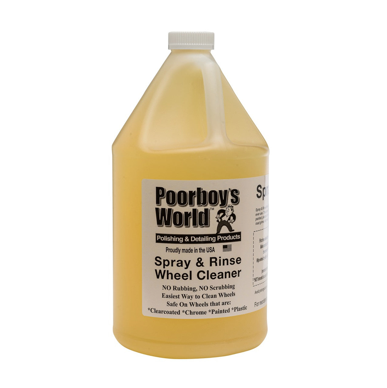 Poorboy's World Spray & Rinse Wheel Cleaner - Heavy Duty Alloy & Chrome Wheel Cleaner for Cars, Trucks & Motorcycles | Removes Brake Dust & Road Grime | Perfect for Auto Detailing & Car Wash