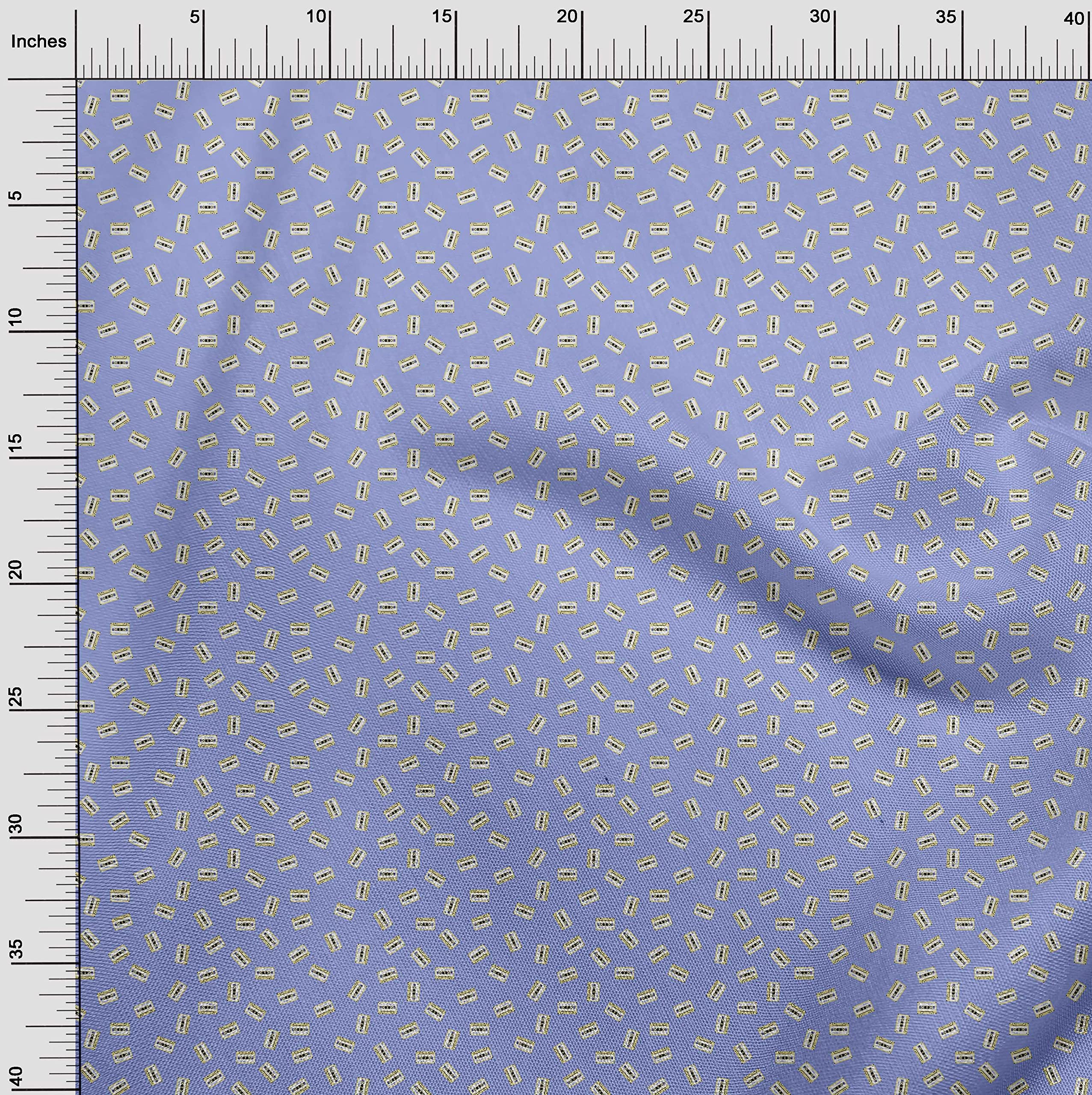 Premium Cotton Poplin Fabric - Bluish Violet Printed Kids Sewing Material by The Yard (42