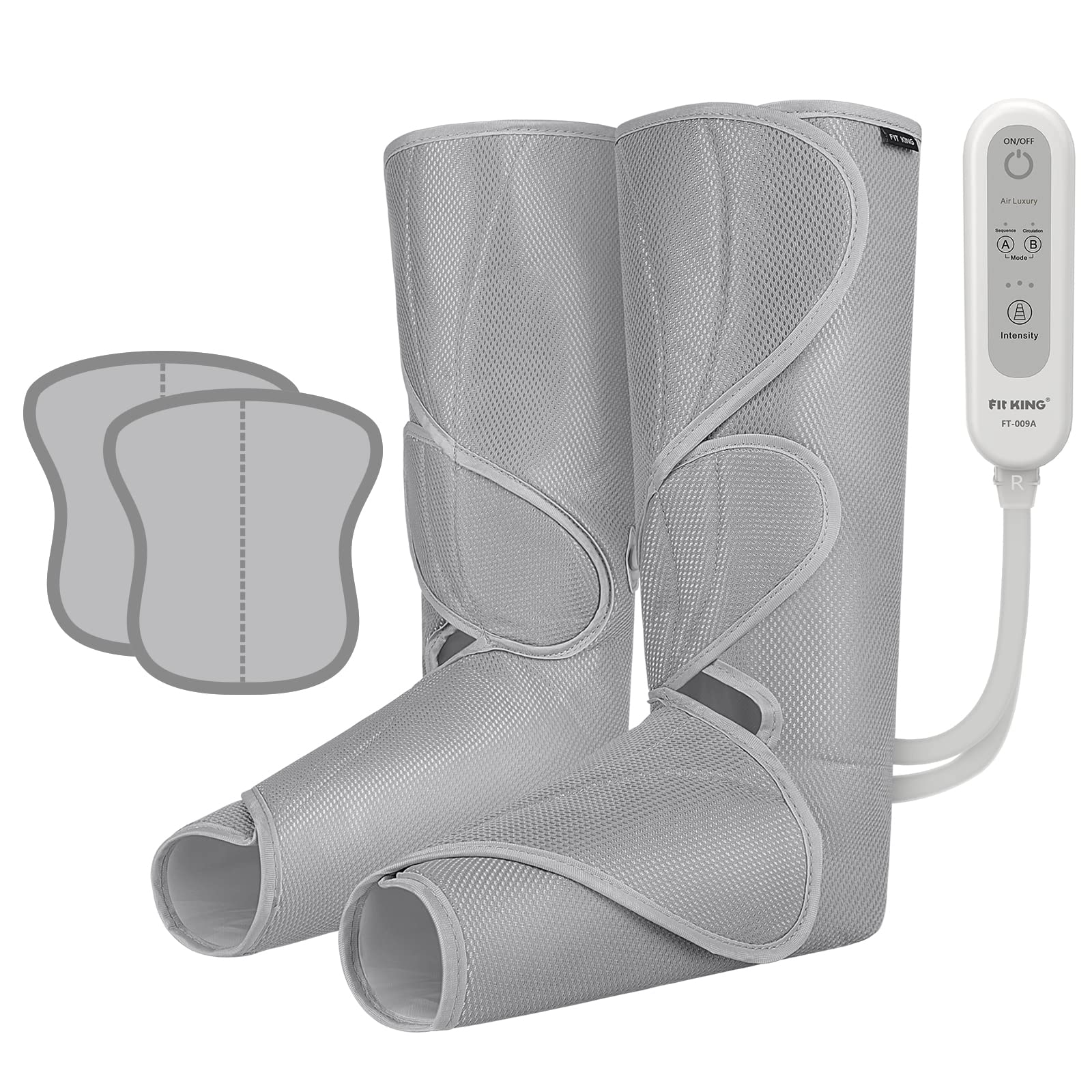 FIT KING Air Compression Leg Massager Boots for Circulation & Edema Relief - Foot Calf Massage Machine for Fatigue Recovery, FSA HSA Eligible - Perfect for Post-Workout Recovery, Pregnancy Swelling & Office Workers (Includes Extensions)