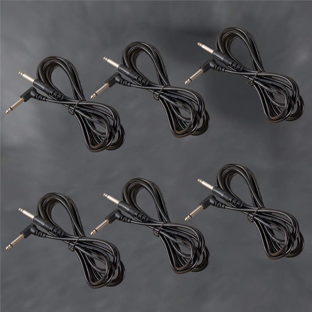 Exceart 10-Pack Right Angle to Straight 6.35mm Guitar Cable - Universal Electric Guitar & Bass Connector Cord for Amplifiers & Effects Pedals - Perfect for Live Performances & Studio Recording