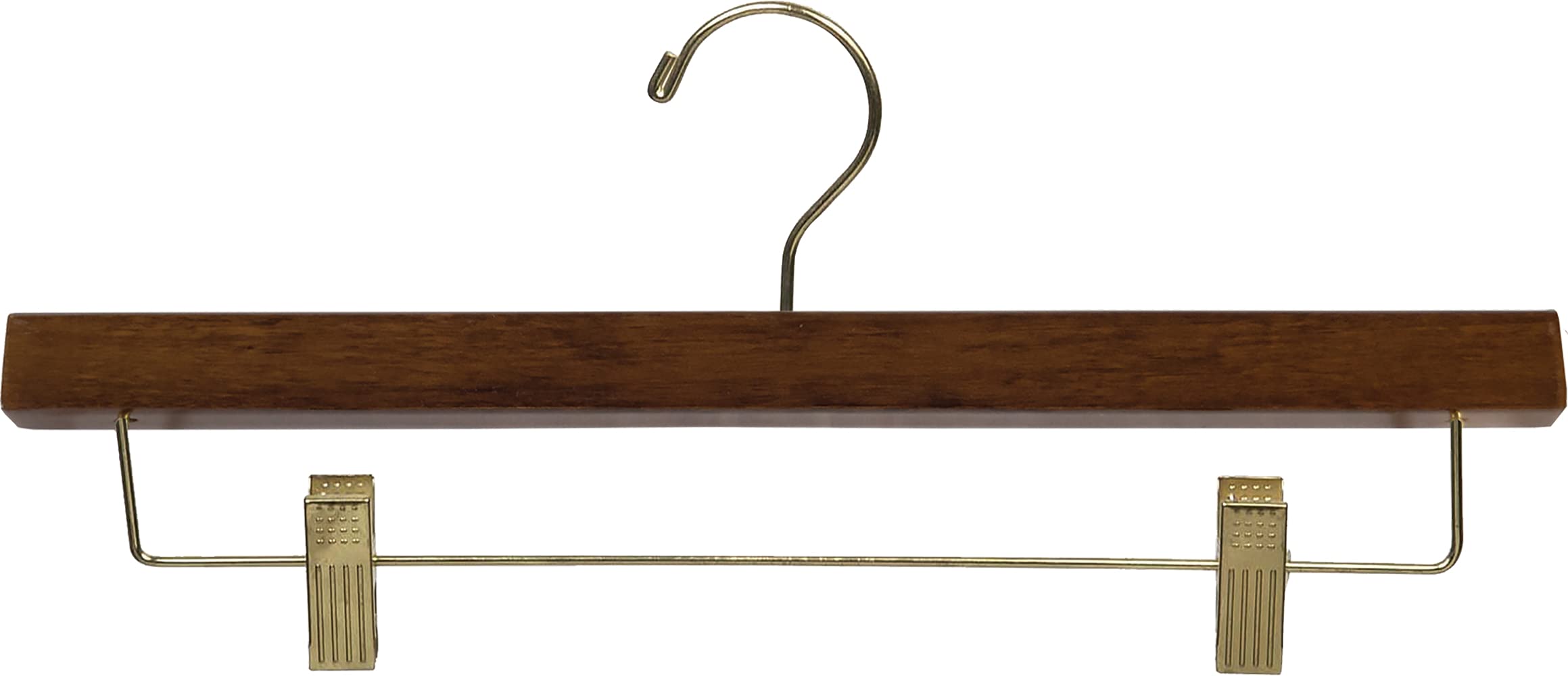 25 Pack Solid Mahogany Alder Wood Pants & Skirt Hangers with Adjustable Clips - Premium Wooden Bottom Hangers for Closet Organization - Perfect for Pants, Skirts, Scarves and Delicate Clothing Storage