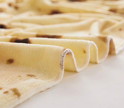 Liveinu Flannel Fleece Waffle Throw Blanket - 58 Inch Round Cozy Wrap Blanket with Funny Realistic Food Design for Home, Office, and Outdoor Use