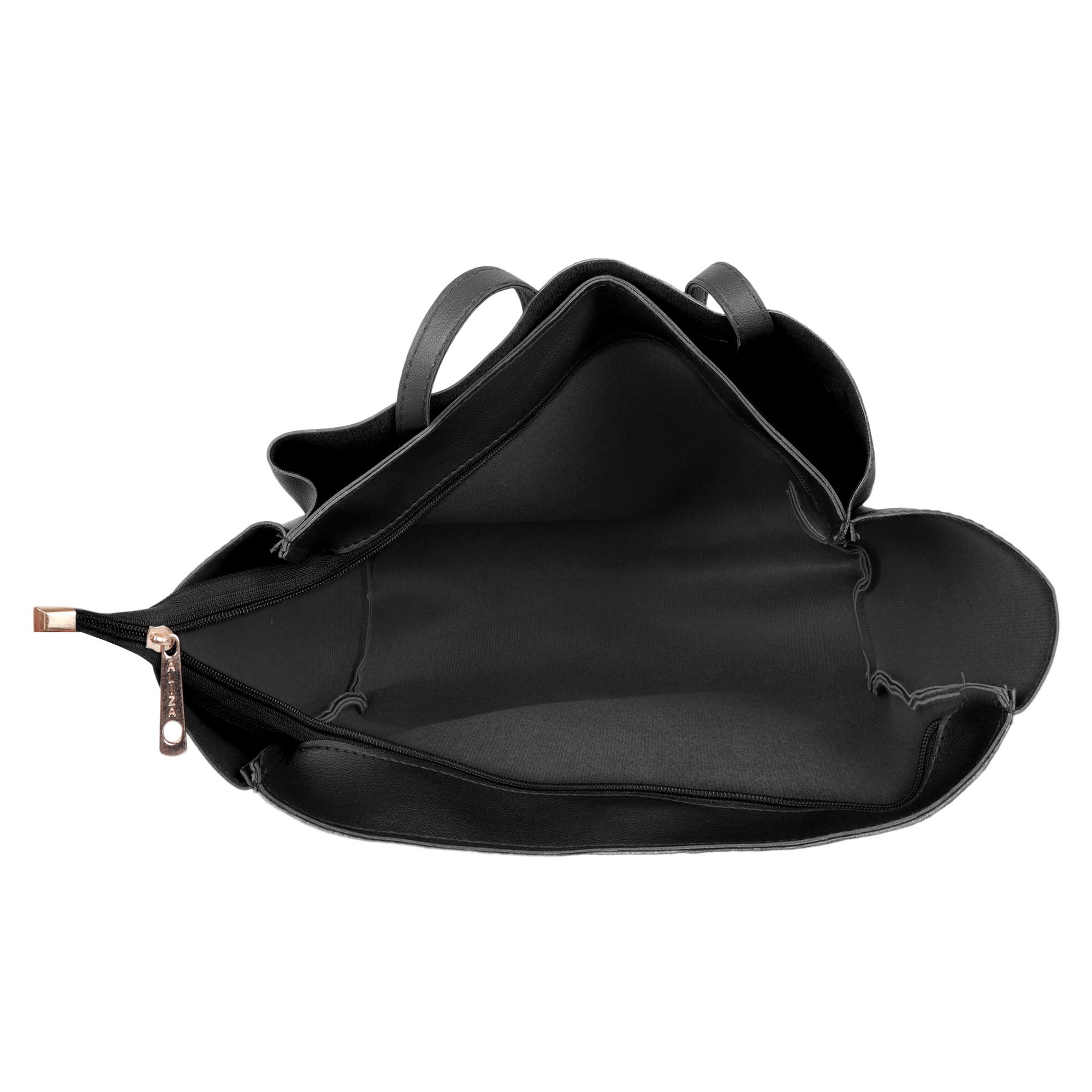 Premium ALIZA Women's Tote Bag - Spacious 3-Compartment Design with High-Quality Finish | Perfect for Work, Travel & Daily Essentials (Black)