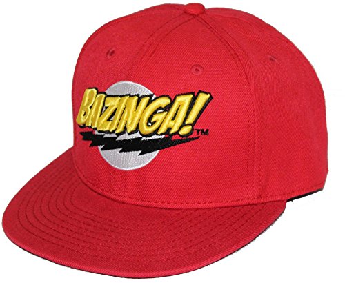Big Bang Theory Bazinga Snapback Cap - Red Official TV Show Merchandise - Funny Novelty Baseball Hat for Fans - Perfect for Cosplay, Comic Con & Everyday Wear