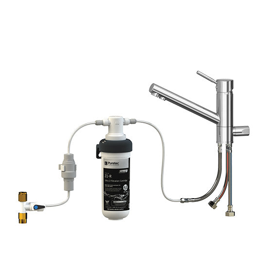 Puretec Z1 Tripla Quick Twist Undersink Water Filter System with LED Faucet - 7.5LPM Flow Rate for Clean Drinking Water | Perfect for Kitchen Sink, RV, Office & Home Use