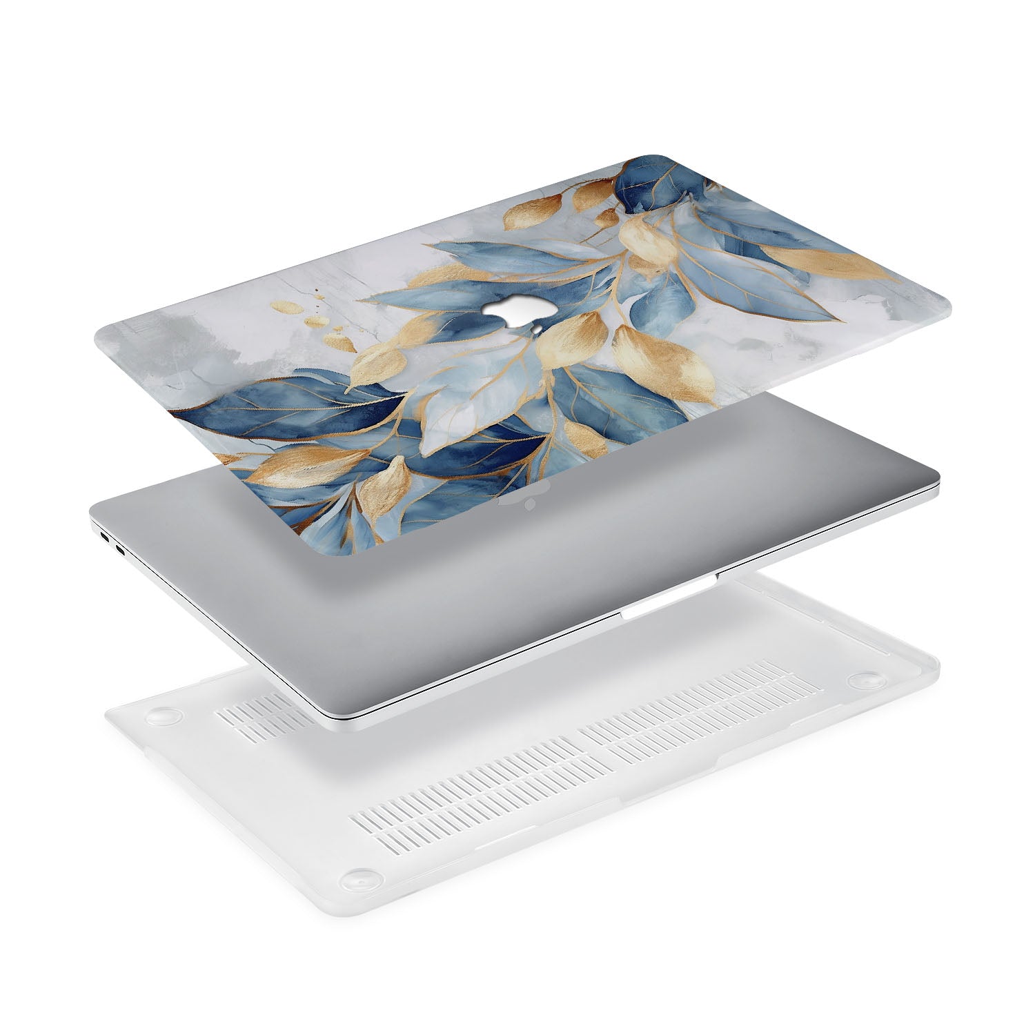 Stylish Artistic Flower MacBook Case - Protective Cover for MacBook Air & Pro - Perfect for Work, Travel & School