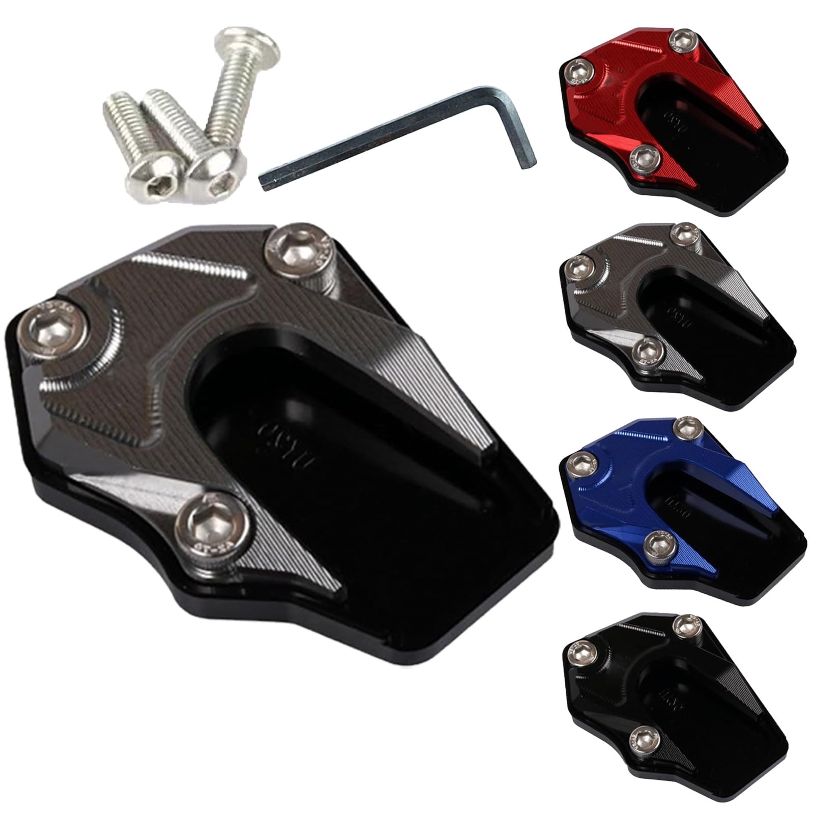 Motorcycle Kickstand Pad - Aluminum Alloy Support Plate (Gray) for Stable Parking