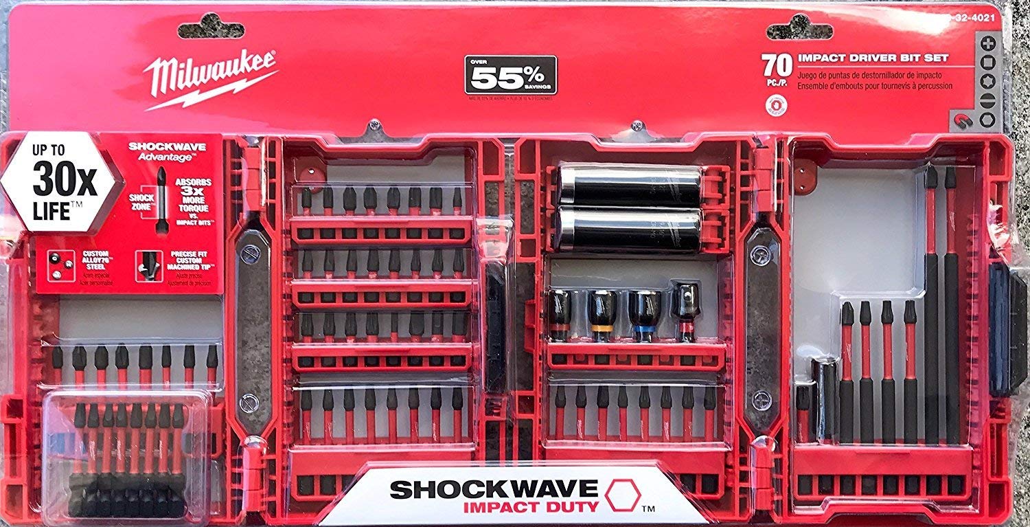 Milwaukee Shockwave 70-Piece Impact Driver Bit Set - Premium Drill Bits for Wood, Metal & Masonry - Perfect for Construction, DIY Projects & Home Repairs