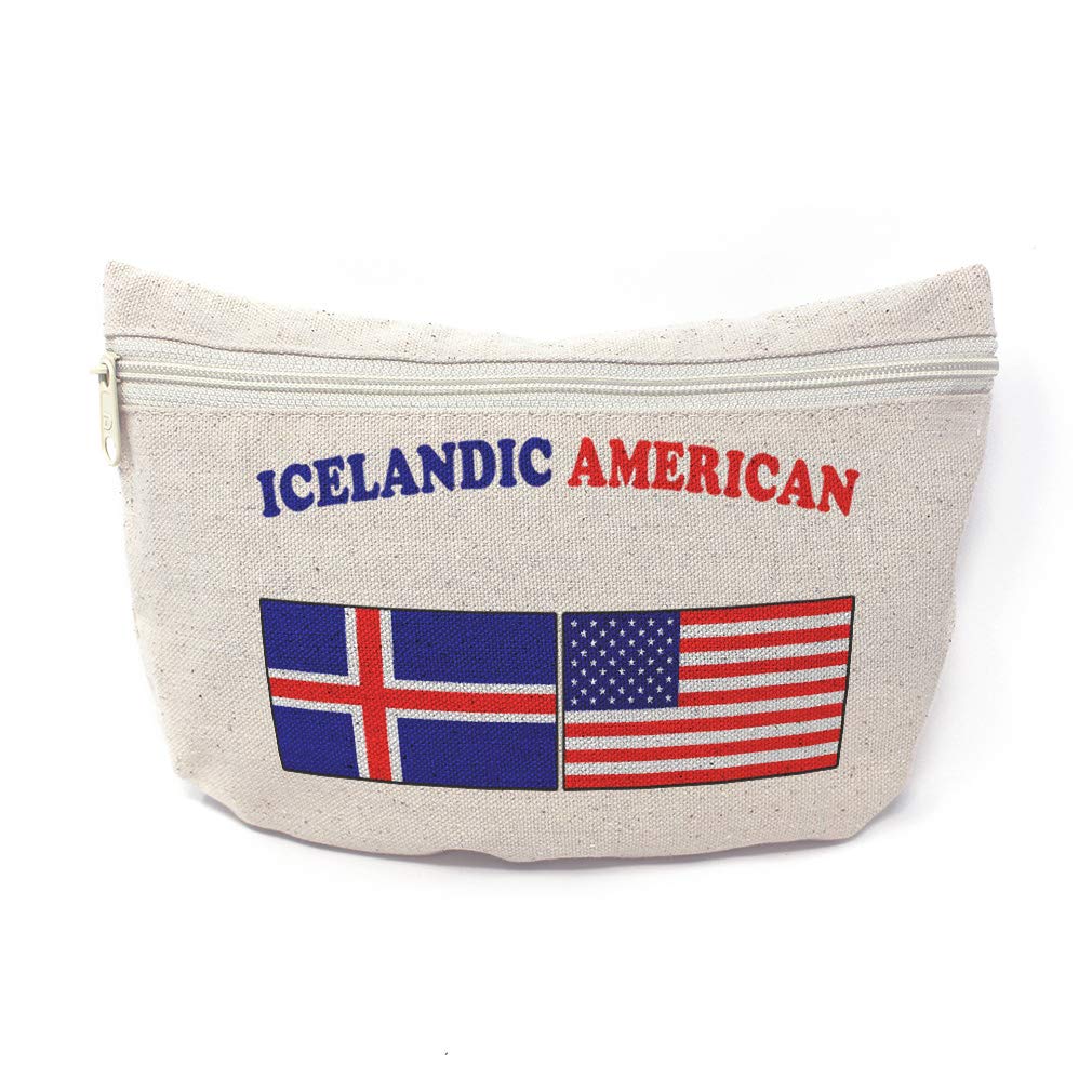 Custom Canvas Makeup Bag - 9x6 Inches Natural Design Pencil Tote Pouch for School, Travel & Daily Use | Durable & Stylish Organizer for Icelandic & American Students