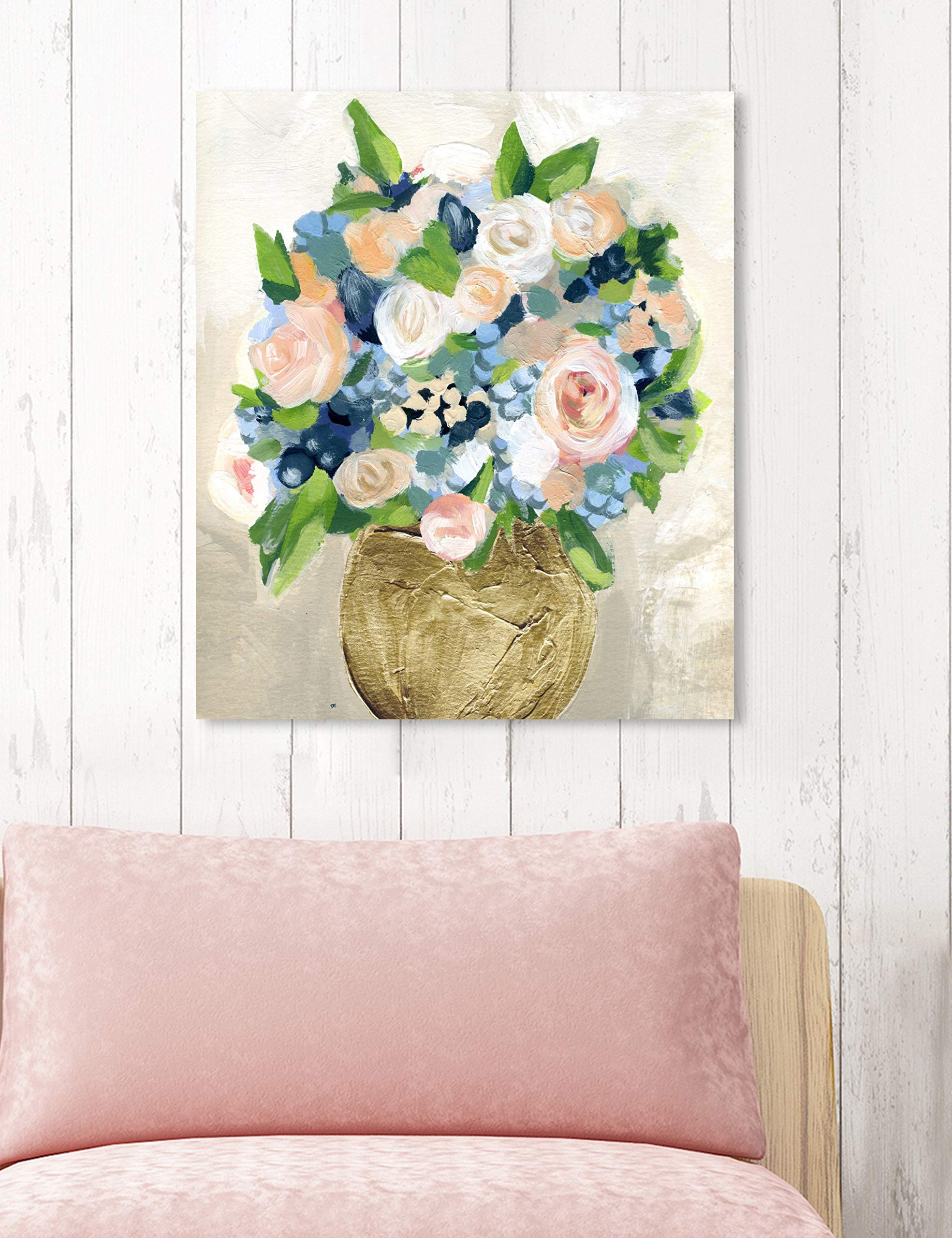 Oliver Gal Artist Co. Floral Wall Art Canvas Print - 'June Peonies' Home Decor Painting, 20x24 Inches, Orange & Green Botanical Art - Perfect for Living Room, Bedroom & Office Wall Decor