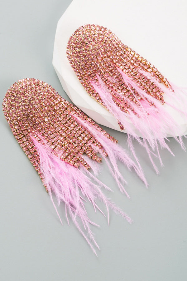 Elegant Baroque Feather Diamond Earrings for Women – Vintage-Inspired Jewelry for Parties, Weddings & Special Occasions