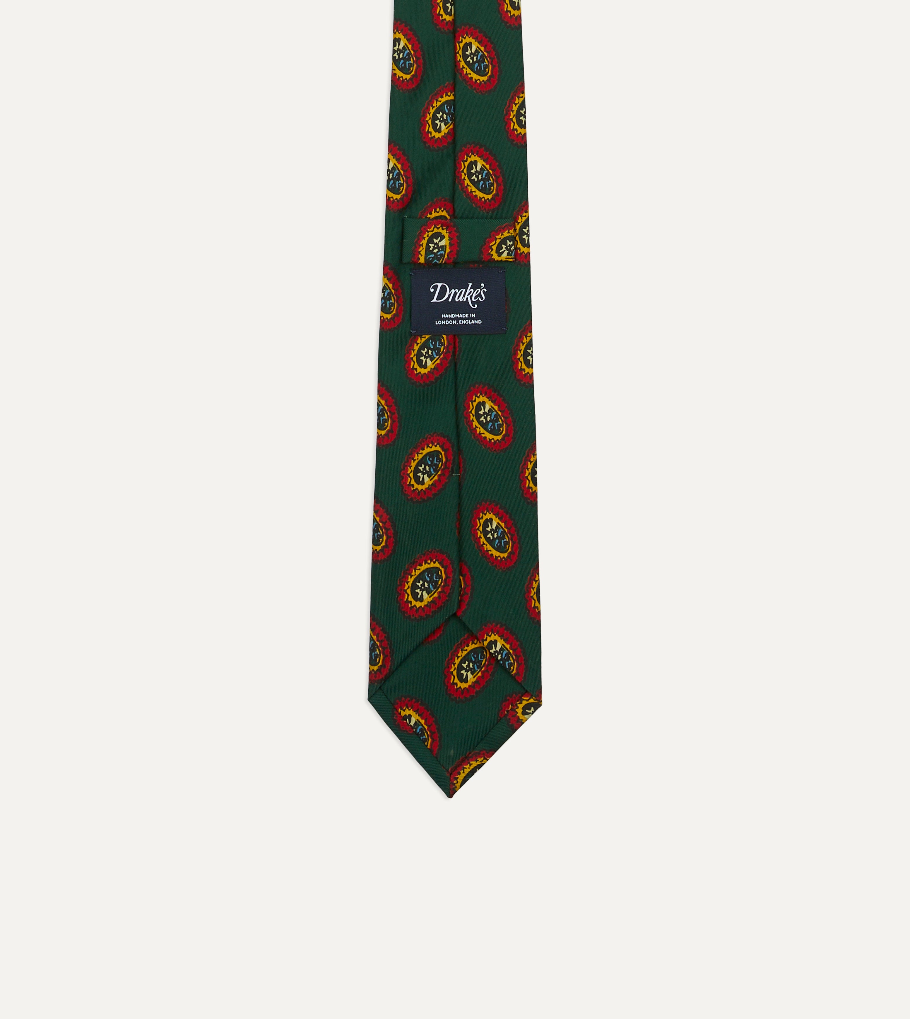 Elegant Green Oval Medallion Print Silk Necktie - Perfect for Business Meetings, Weddings & Formal Events