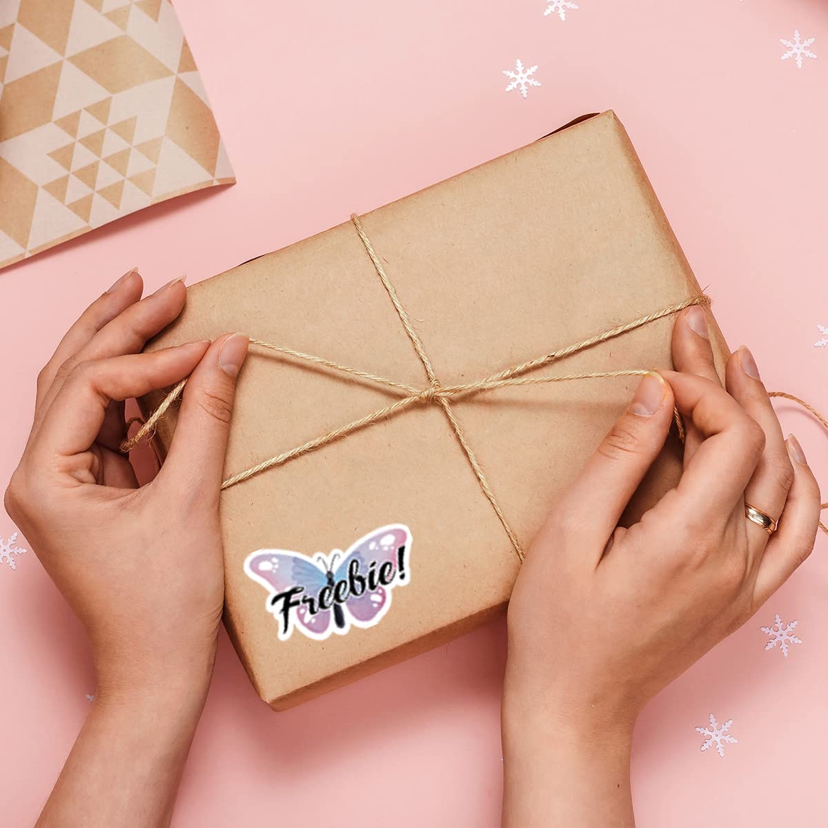 500 PCS Cute Freebie Stickers for Small Business - Customer Appreciation & Packaging Stickers for Etsy, Shopify, Thank You Gifts, Branding & Product Packaging (2x2 Inch)