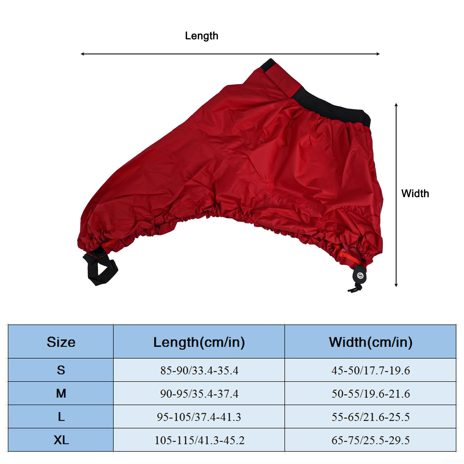 Waterproof Kayak Spray Skirt Deck Cover - XL Red | Kayak Canoe Splash Protection | Marine Boat Accessories for Kayaking, Canoeing & Water Sports