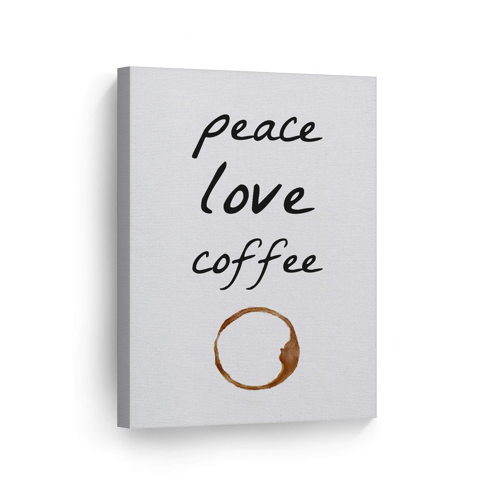 Peace Love Coffee Minimalist Canvas Wall Art Print - Inspirational Farmhouse Decor for Kitchen, Dining Room & Coffee Shop - Perfect Housewarming Gift (36x24) - Ideal for Home, Office & Restaurant Decor