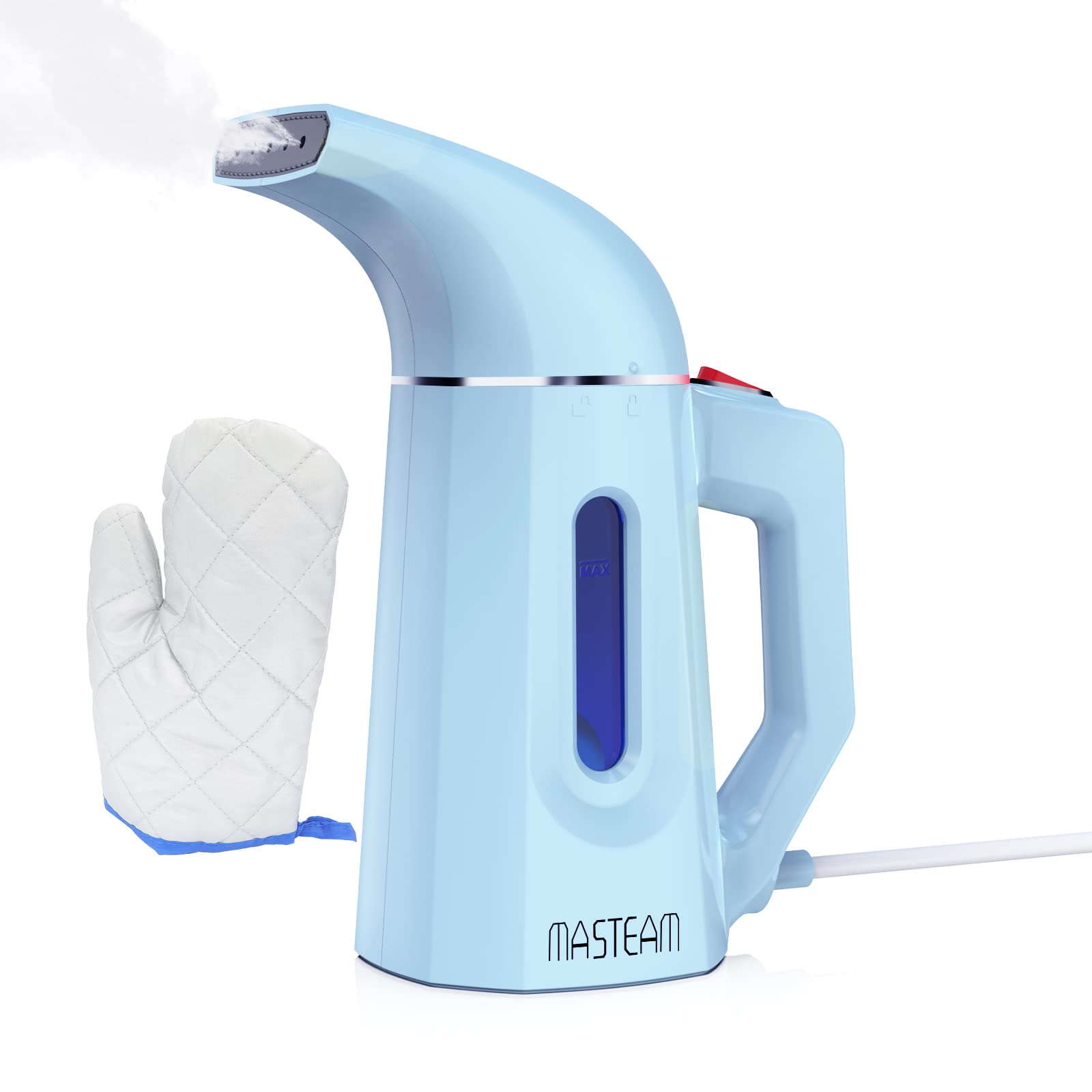 Portable Handheld Garment Steamer - 180ML Compact Clothes & Hat Steamer with Auto Shut-Off for Home, Travel & Office Use | Quick Wrinkle Remover for Shirts, Dresses & Suits (Blue, Model H009)