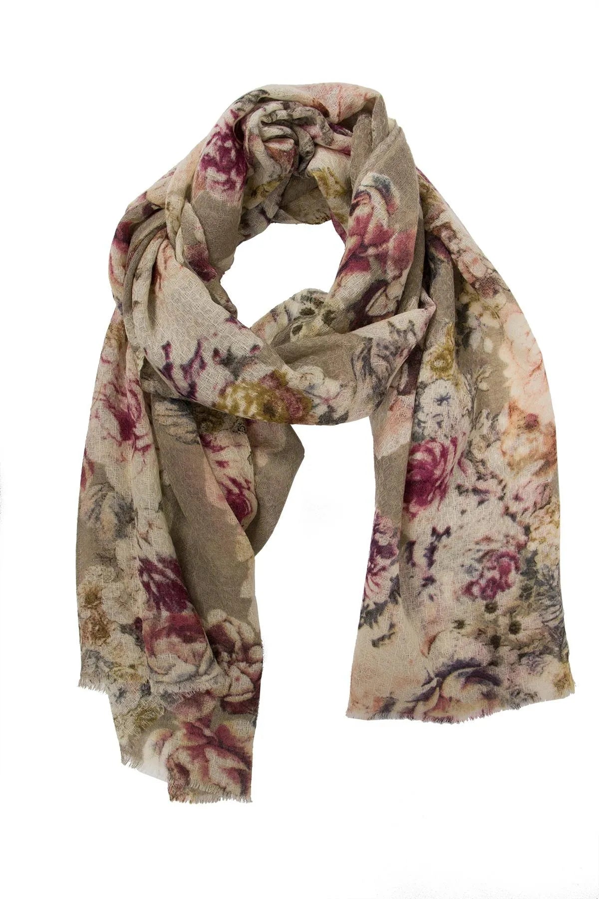 Mary All Over Flower Scarf - Elegant Floral Print Fashion Scarf for Women, Perfect for Spring Outfits, Office Wear and Special Occasions
