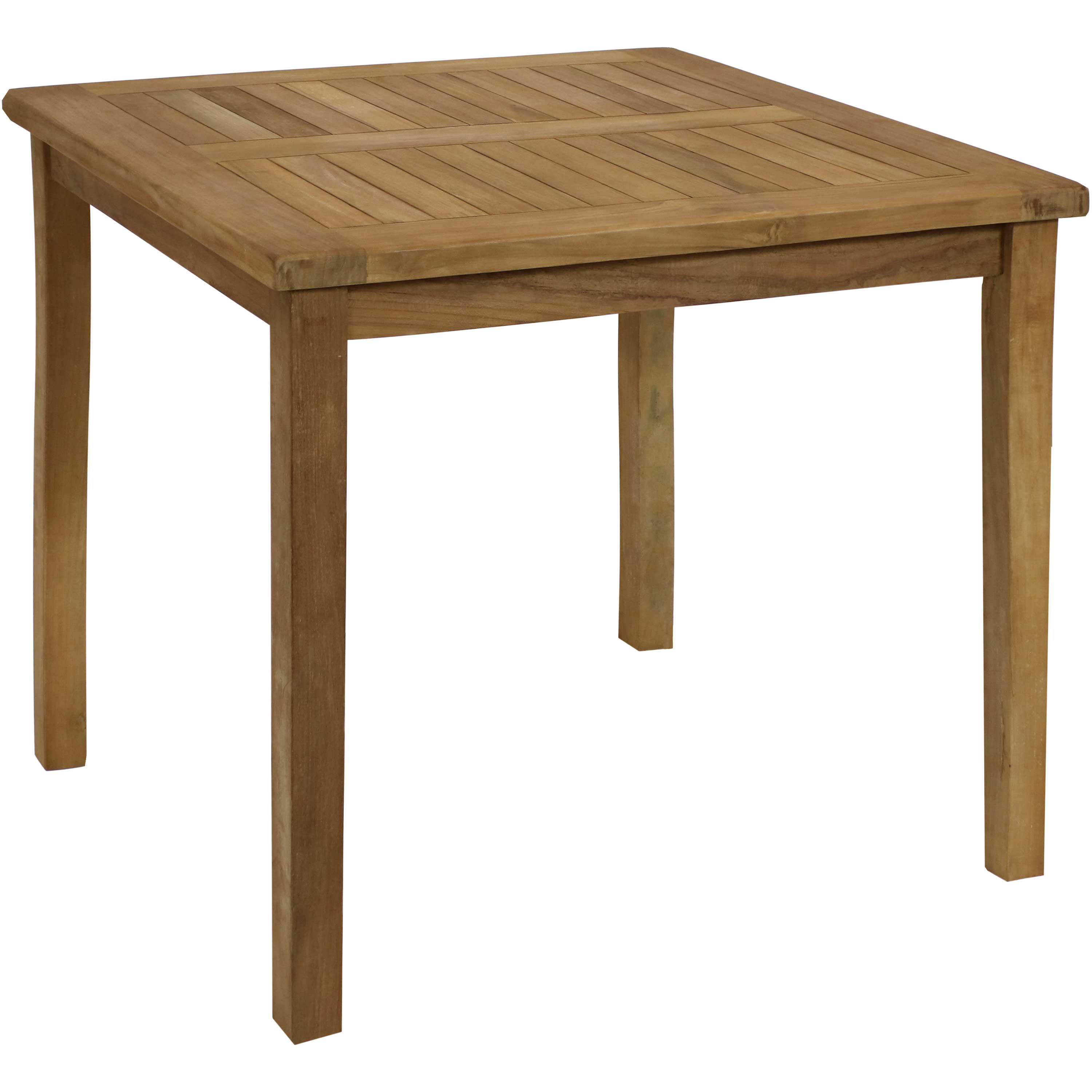 Sunnydaze Teak Square Outdoor Dining Table - Light Stain Finish - 32 Inch - Perfect for Patio, Garden, and Backyard Dining