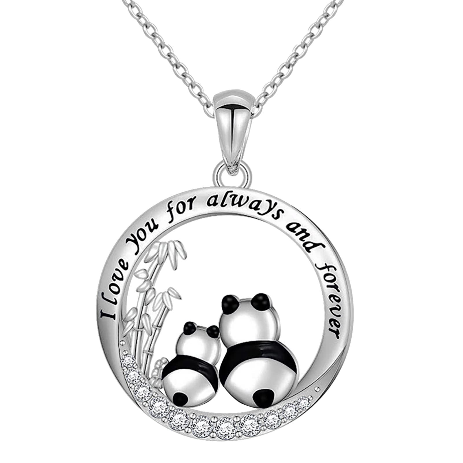 Women's Cute Panda Pendant Necklace - 'I Love You Always & Forever' Engraved - Perfect Mother's Day, Valentine's & Birthday Gift for Her | Romantic Jewelry for Girlfriends, Wives & Daughters