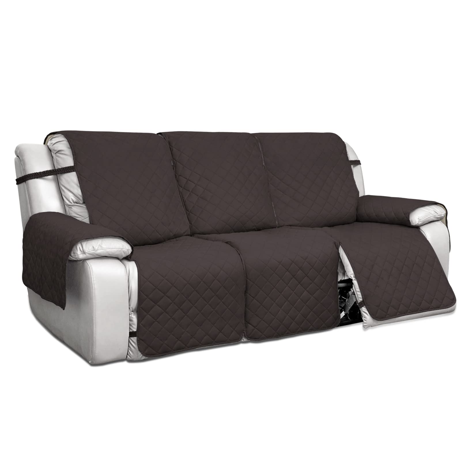 PureFit Waterproof Reversible 3-Seater Recliner Sofa Cover - Non-Slip Split Design for Reclining Couches, Washable Furniture Protector for Pets & Kids (Chocolate/Beige) | Perfect for Living Rooms, Family Rooms & Pet-Friendly Homes