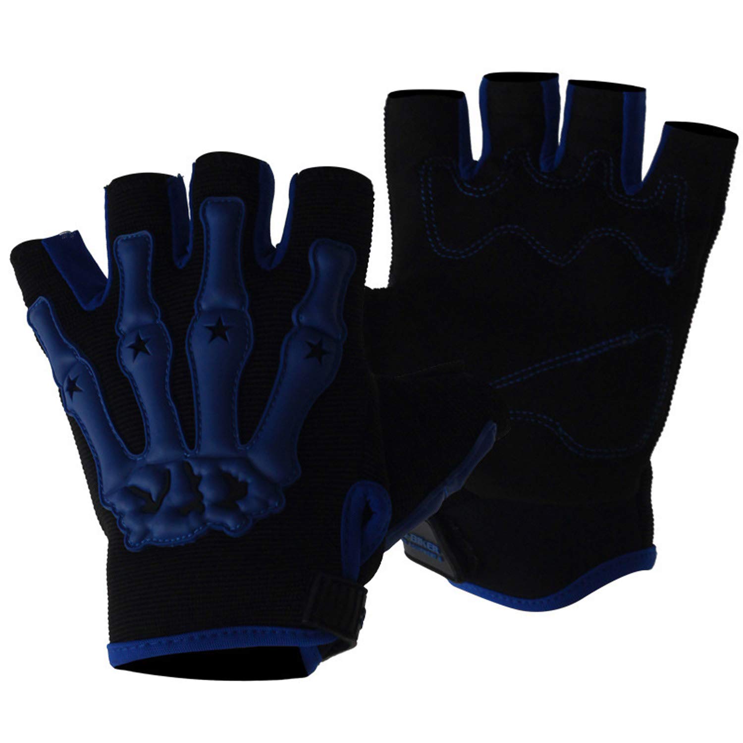 Men's Punk Rock Hip Hop Skeleton Gloves - Biker Skull Motorcycle Fingerless Gloves for Riding, Concerts & Street Fashion