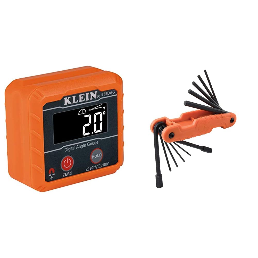 Klein Tools Digital Level & Angle Gauge with Folding Hex Key Set - Professional Precision Measuring Tool for Construction, Carpentry & DIY Projects
