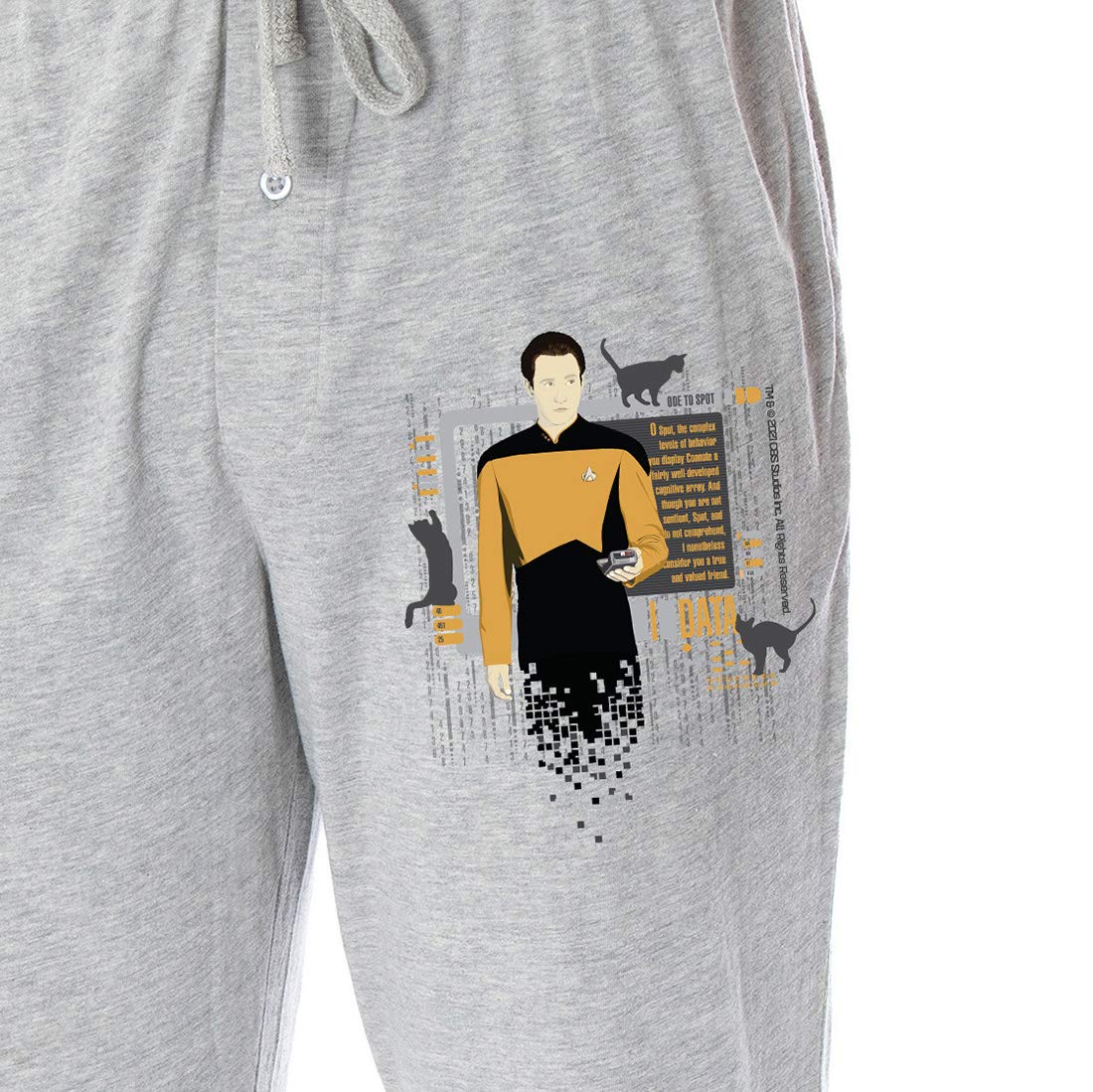 Star Trek The Next Generation Men's Data's Ode to Spot Poem Lounge Pajama Pants | Sci-Fi Sleepwear for Fans | Perfect for Movie Nights & Relaxing at Home