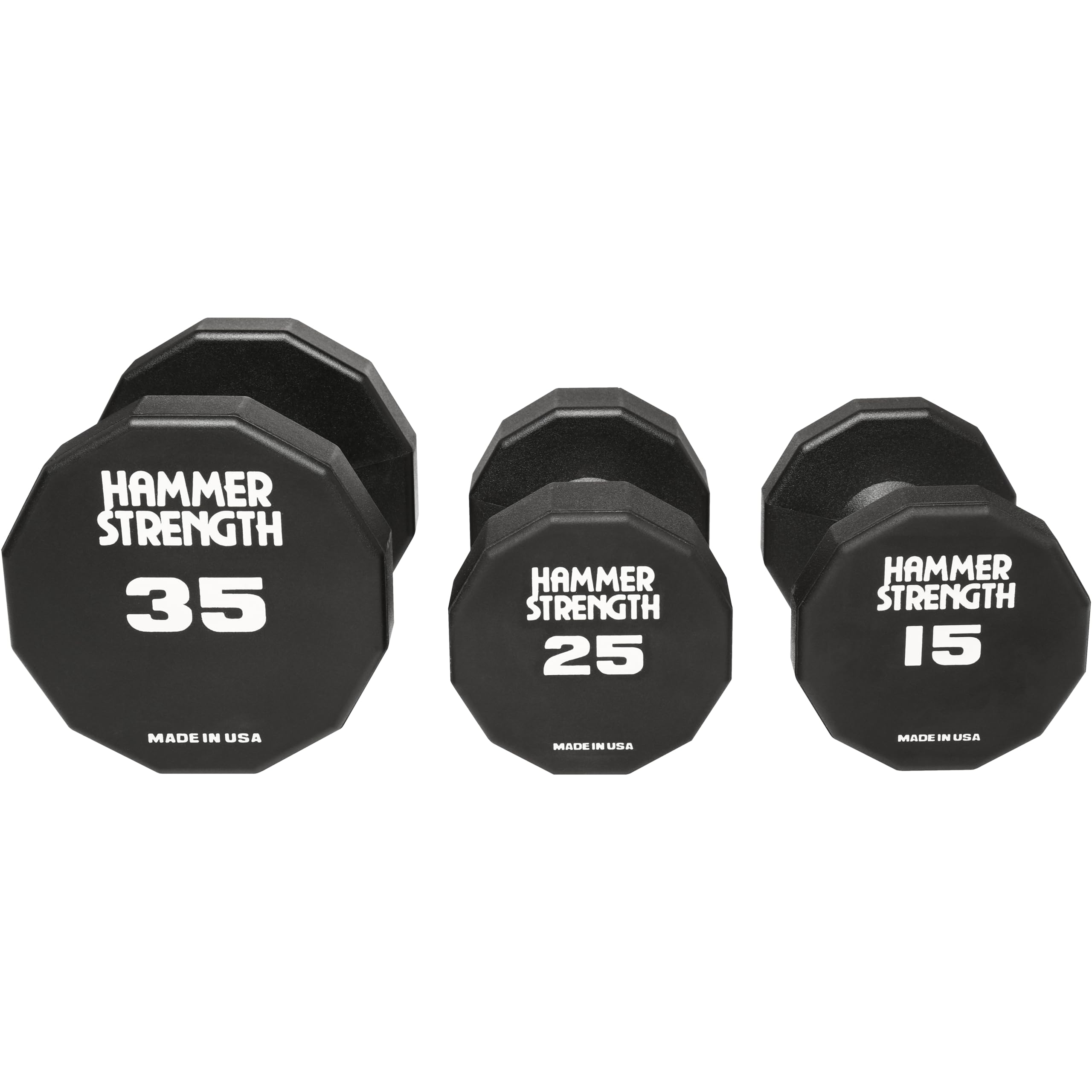 Hammer Strength 12-Sided Urethane Dumbbell 15Lb - Premium Weight for Home Gym & Strength Training - Perfect for CrossFit, HIIT & Muscle Building Workouts