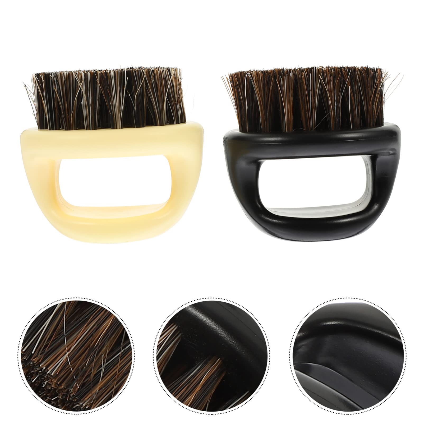 Professional Beard Cleaning Brushes Set of 2 - Wooden Handle Barber Fade & Mustache Brushes for Men's Grooming | Perfect for Salon, Home Shaving & Facial Hair Care