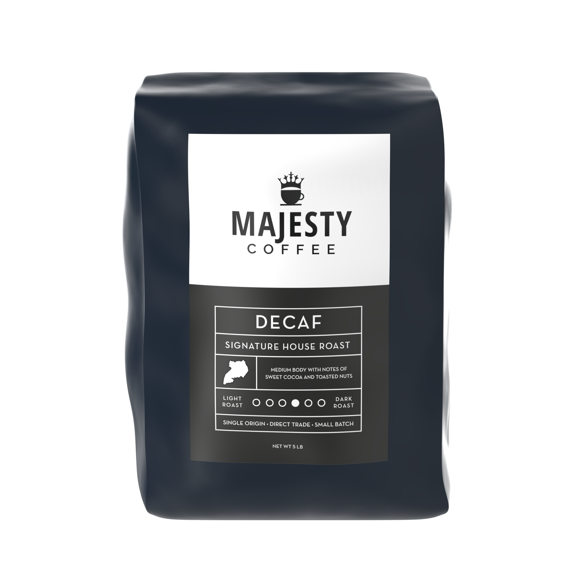 Organic Decaf House Roast Coffee Beans - 5 LB Bulk Bag for Home Brewing, Office Use & Cafes | Premium Arabica, Low Acid, Smooth Flavor | Perfect for Drip Coffee Makers, French Press & Cold Brew