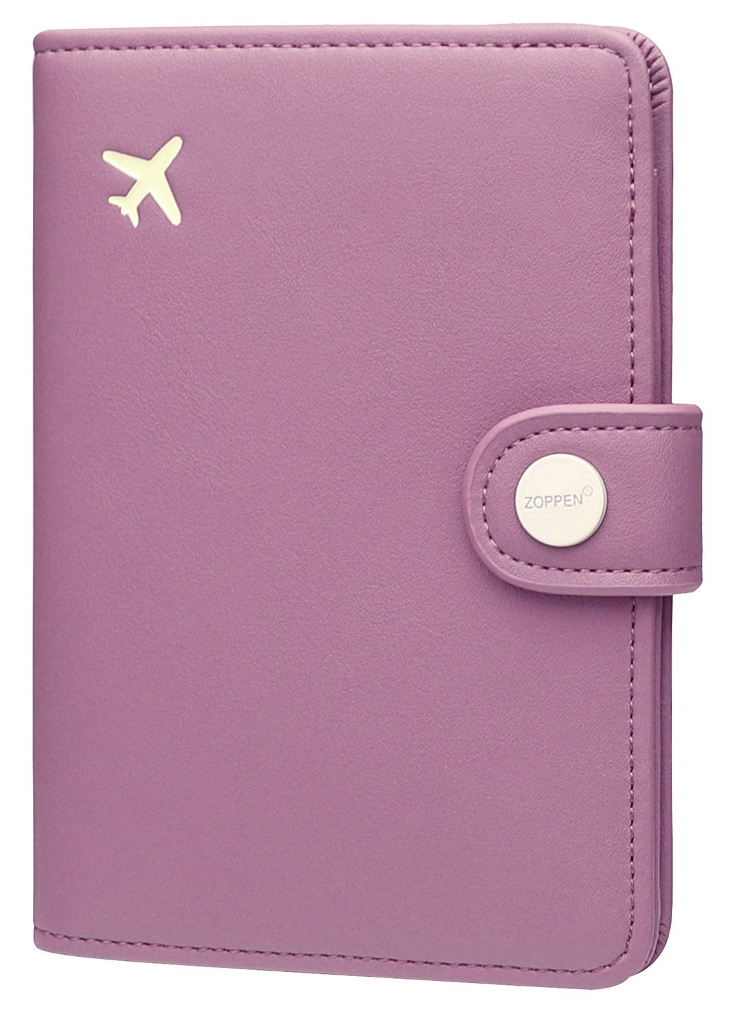 ZOPPEN RFID Blocking Passport Holder for Women - Elegant Purple Travel Wallet Cover with Document Organizer | Perfect for International Travel, Business Trips & Vacation Essentials