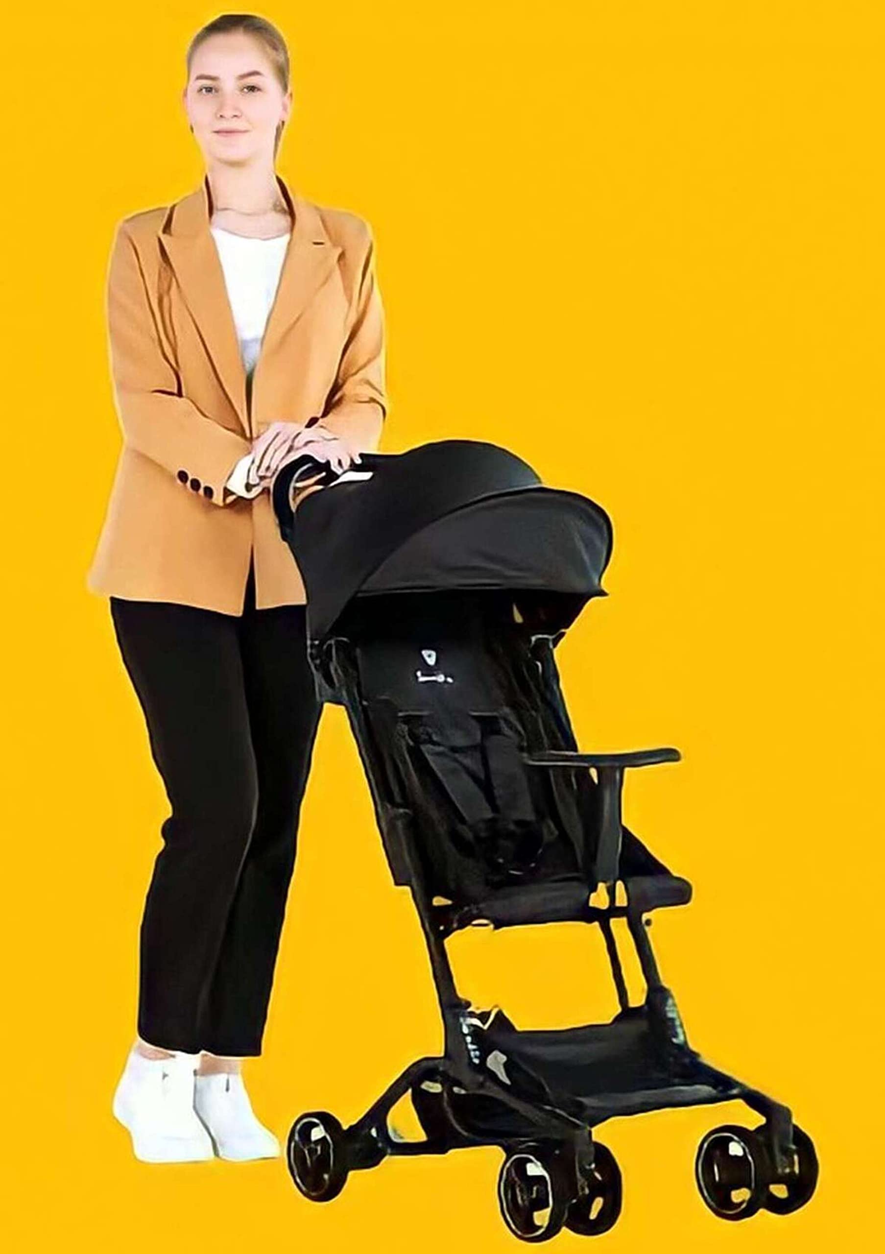 **Lightweight Foldable Baby Stroller for Travel - Compact Umbrella Stroller with Swivel Wheels, 1-Step Brake, Sun Canopy & Reclining Seat (Up to 40 lbs) - Perfect for Airplane, Shopping & Daily Walks**