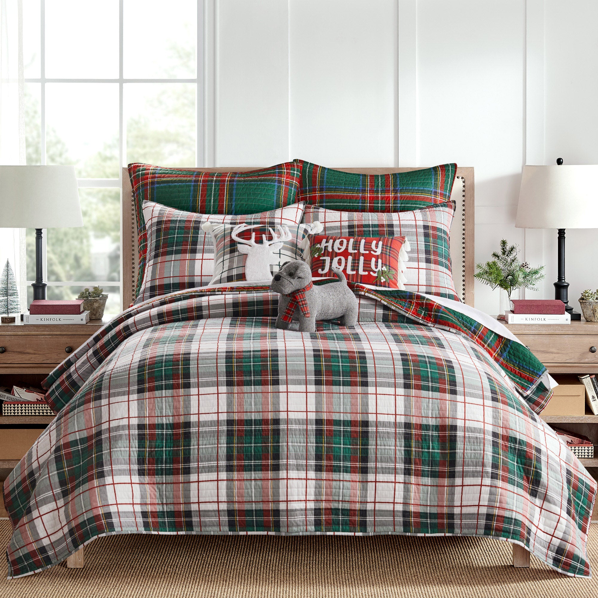 Spencer Plaid Quilt - Soft & Cozy Tartan Pattern Bedspread for Winter Warmth | Perfect for Bedroom Decor, Guest Room, and Cozy Cabin Retreats