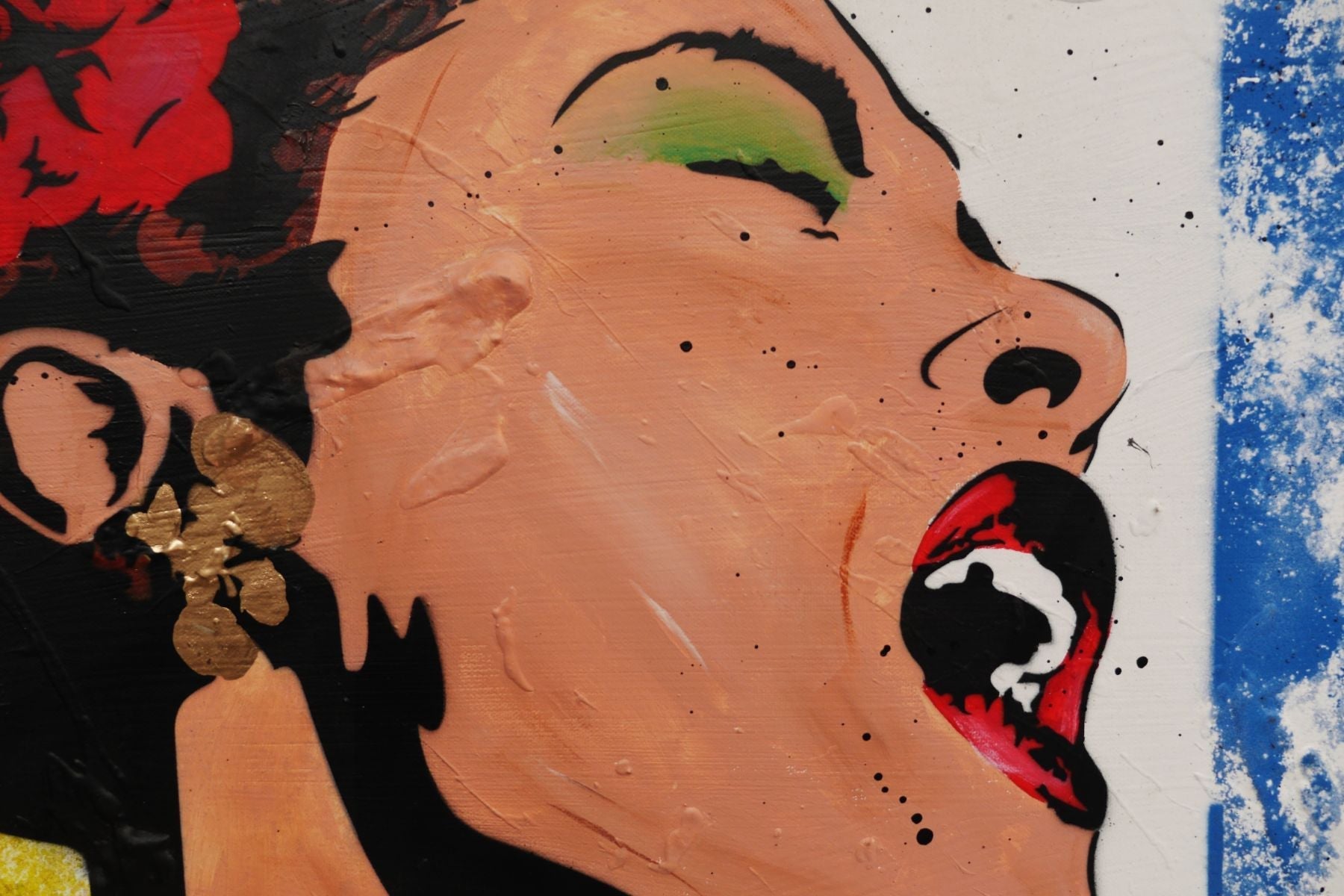 Billie Holiday Textured Urban Pop Art Painting - 140cm x 100cm Modern Wall Decor for Living Room, Bedroom & Office | Life is Beautiful Collection