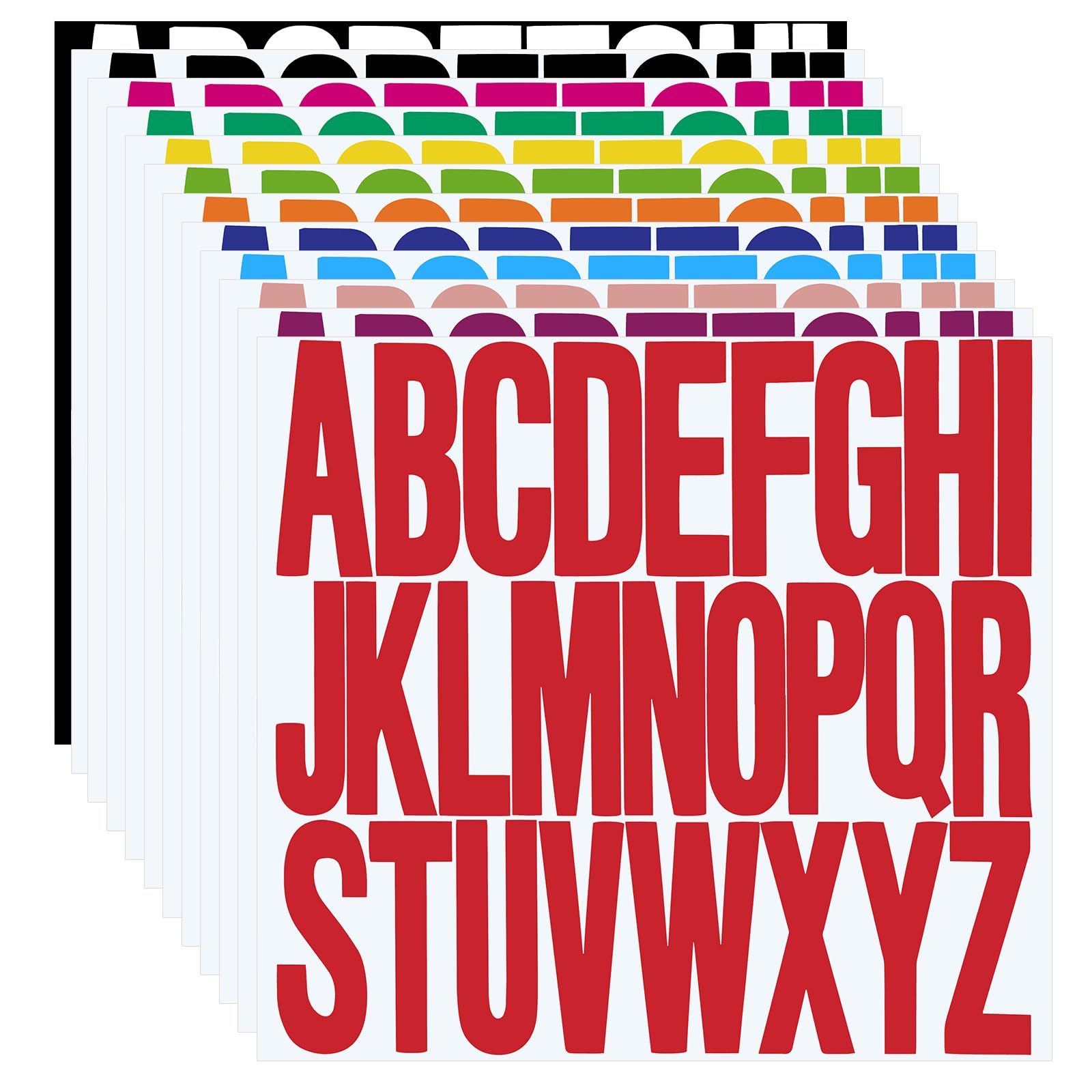 3 Inch 12 Sheets Alphabet Stickers - 12 Colors Self-Adhesive Vinyl Letter Stickers for Water Bottles, Doors, Cars, Scrapbooking, Posters & Cups | Waterproof, Aesthetic Decorative Letters for DIY Crafts, School Projects & Home Decor