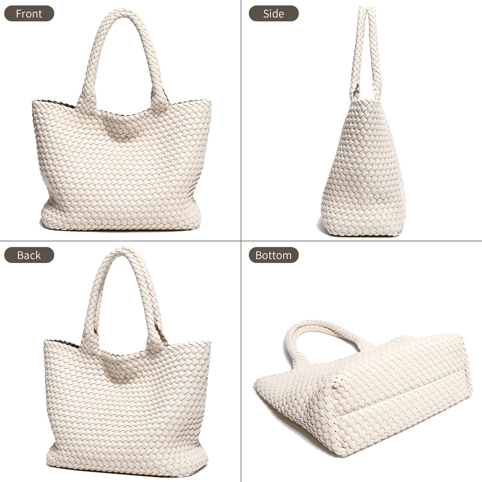 Stylish Woven Tote Bag for Women - Large Woven Shoulder Purse, Fashionable Handbag for Beach, Travel & Everyday Use | Durable & Trendy Woven Beach Bag