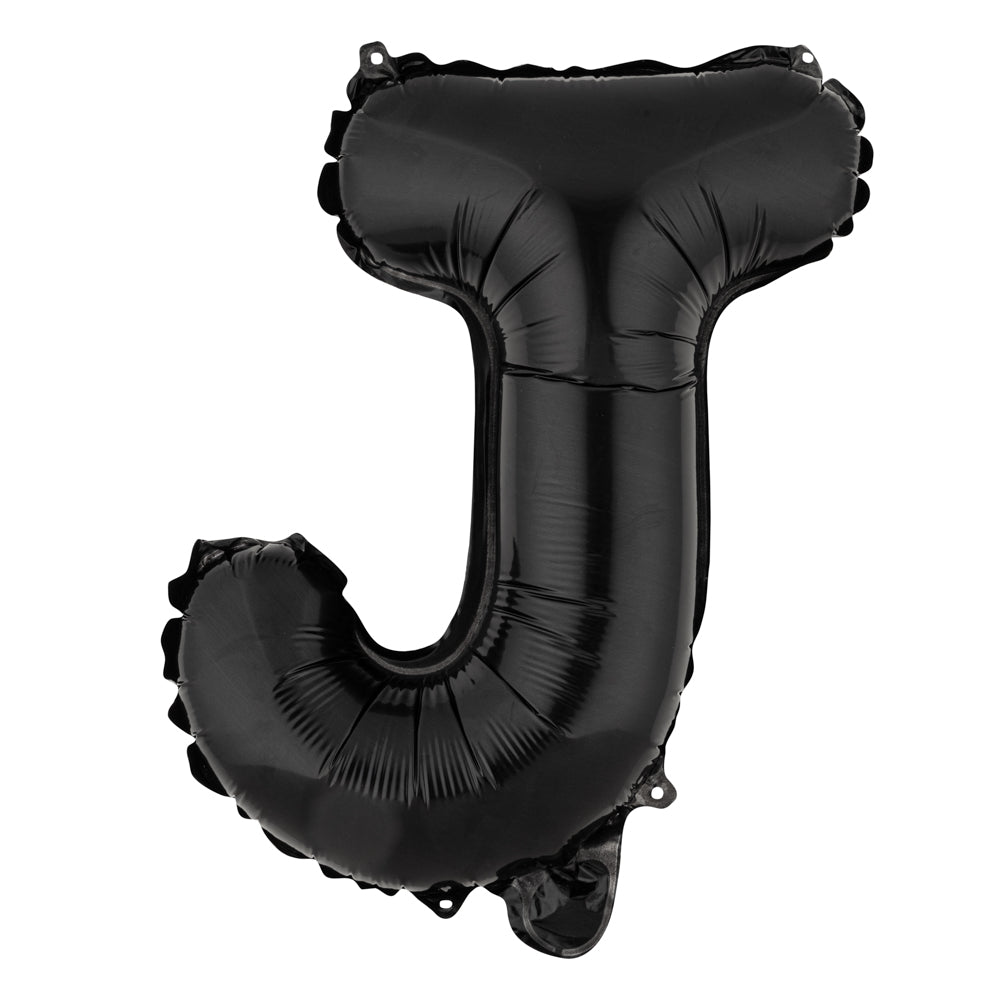 Balloonify Black Mylar Letter J Balloon - 16 Inch Large Foil Alphabet Balloon for Birthday Parties, Baby Showers & Graduation Decorations - 1 Count Box
