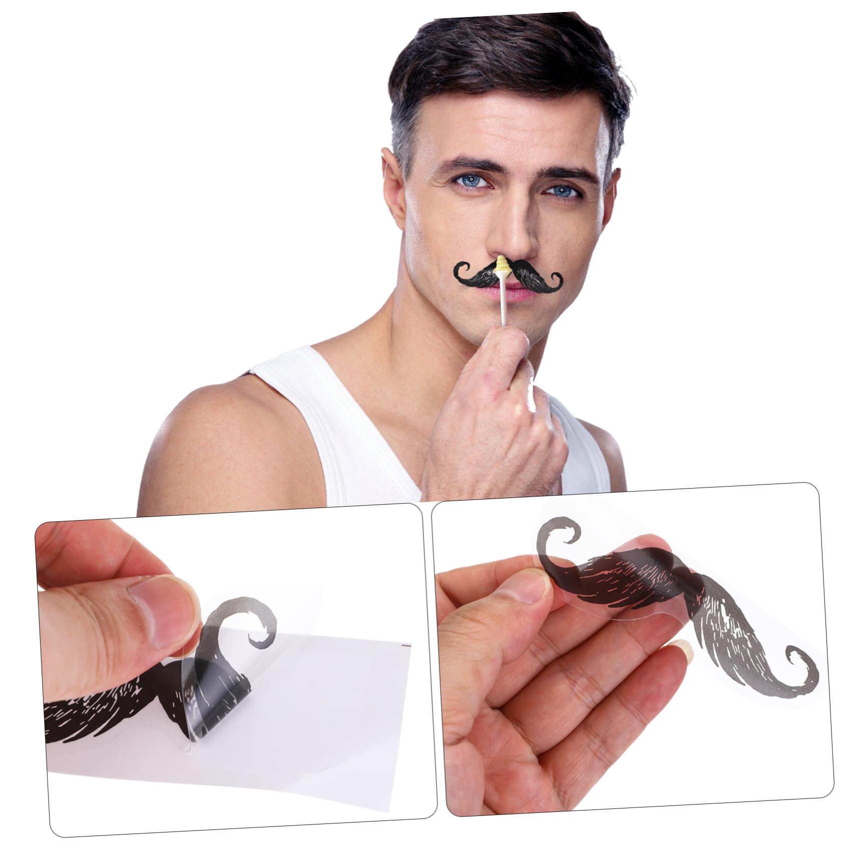 50pcs Mustache Waxing Stickers for Nose Hair Removal - Low Pain PP Material Sticker Set with Mustache Guards - No Residue & Beginner Friendly | Perfect for Home Waxing, Salon Use & DIY Hair Removal