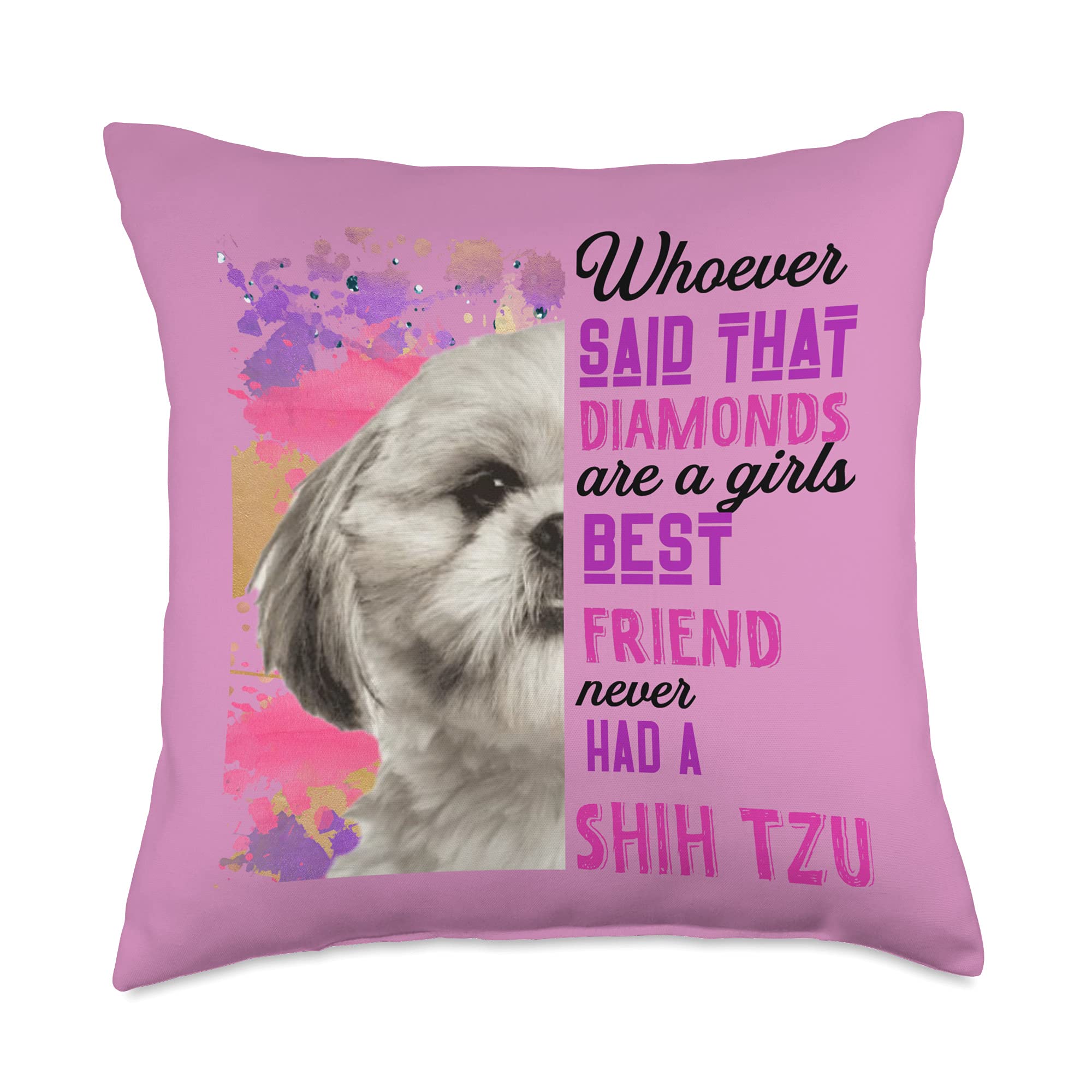 Funny Shih Tzu Dog Mom Throw Pillow - Best Friend Gift for Women, Perfect for Home Decor, Couch & Bedroom Accent