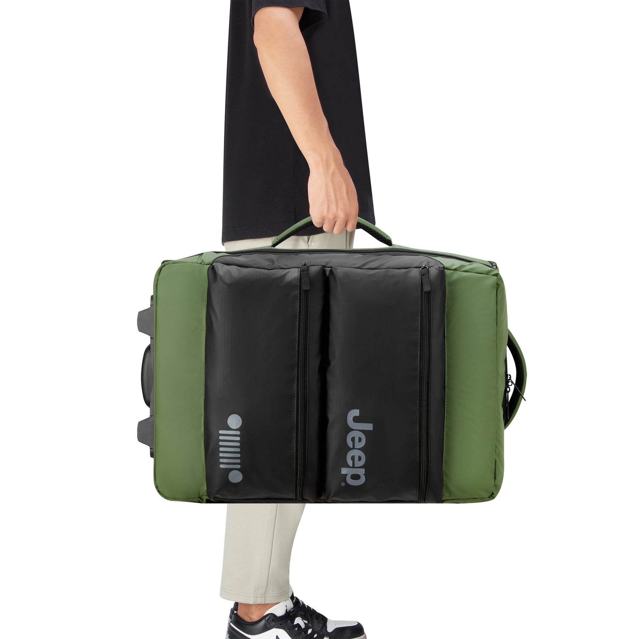 Delsey Jeep JS006B 20-Inch Rolling Duffel Bag - Lightweight Carry-On Luggage for Travel, Gym & Weekend Getaways - Durable Spinner Wheels & Expandable Design