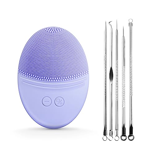 EZBASICS Facial Cleansing Brush with Blackhead Remover Tools - Deep Pore Cleanser for Acne & Oily Skin - Perfect for Daily Skincare & Spa Night Routine